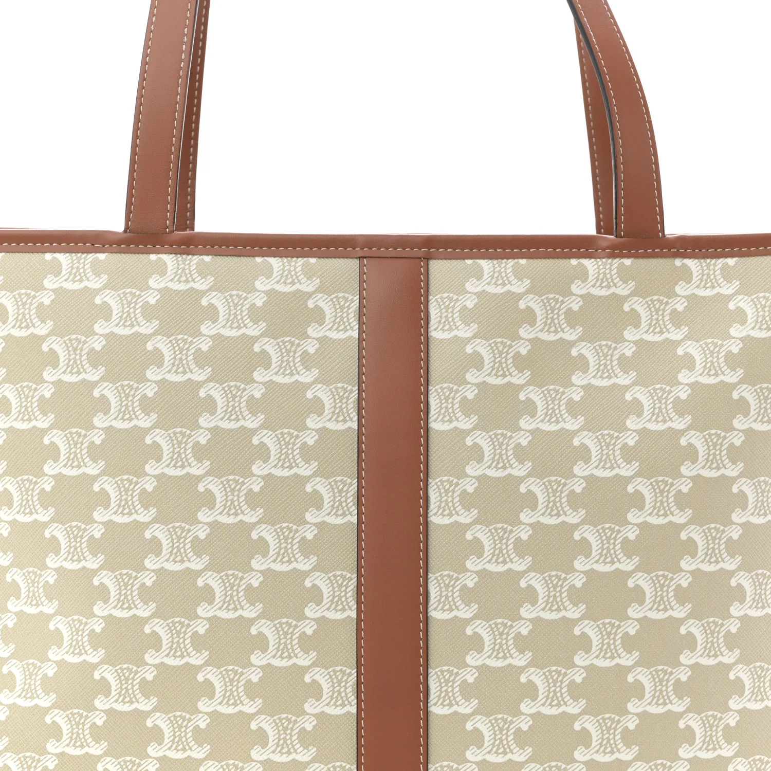 Triomphe Canvas Calfskin Medium Cabas Bag Grege - Image 14