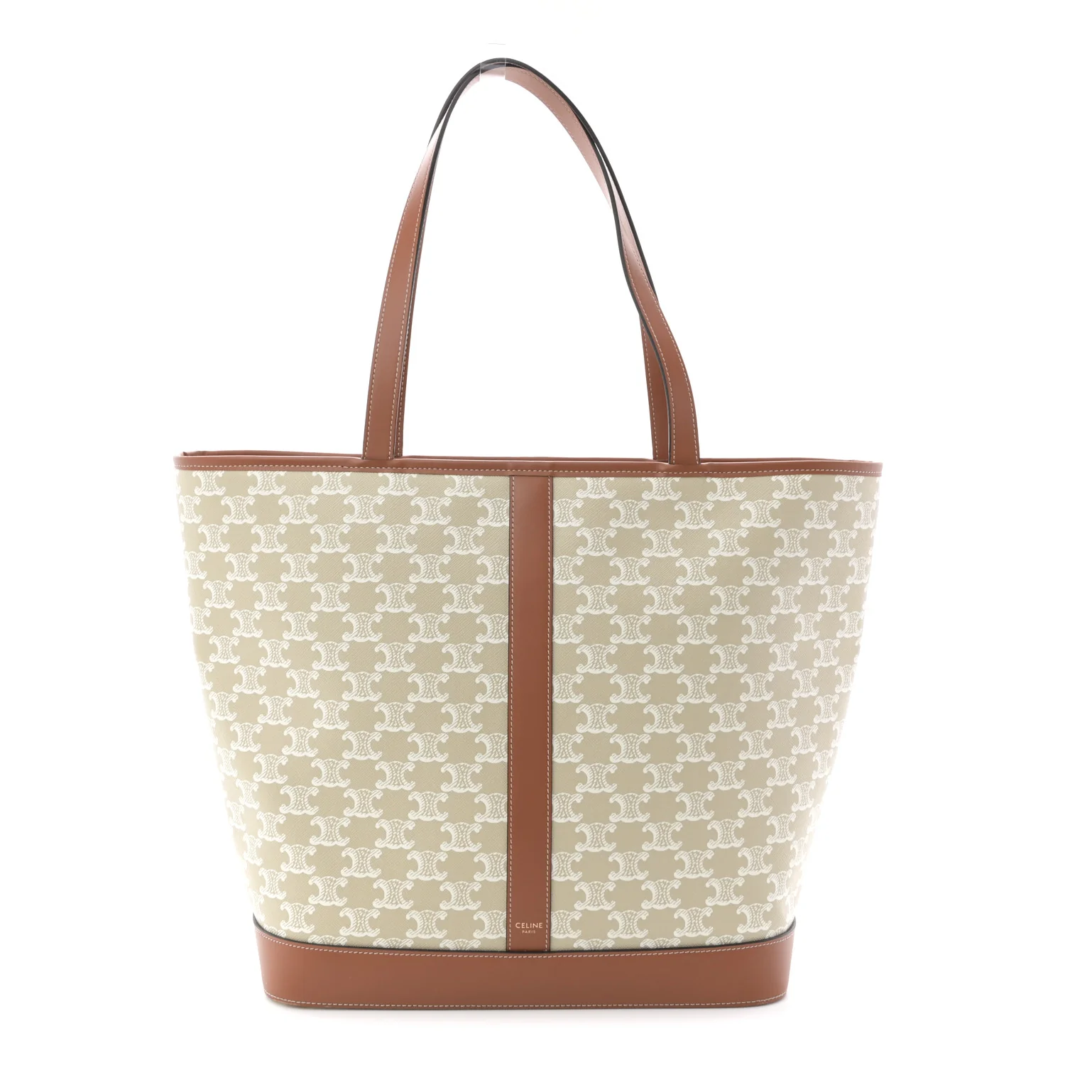 Triomphe Canvas Calfskin Medium Cabas Bag Grege - Image 2