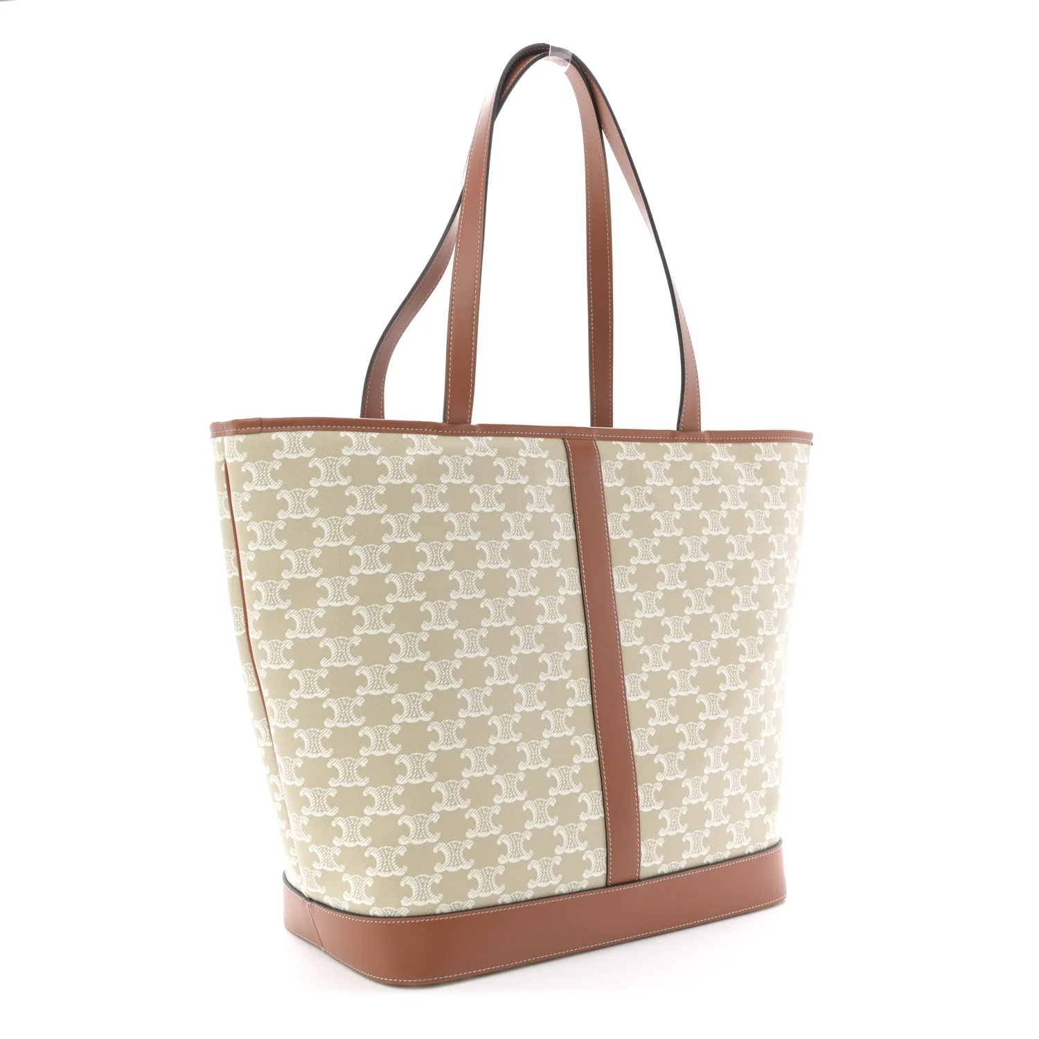 Triomphe Canvas Calfskin Medium Cabas Bag Grege - Image 4