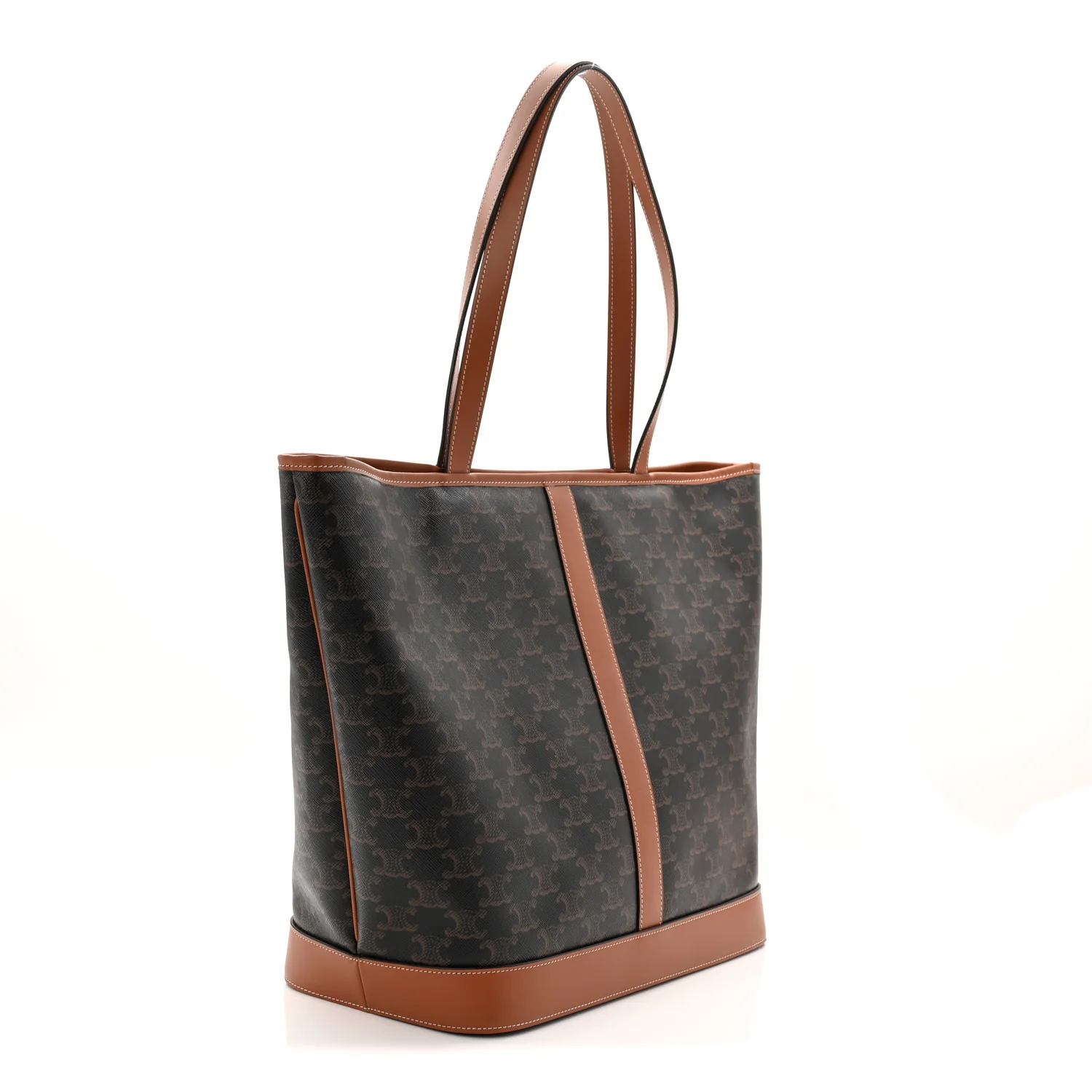 Triomphe Canvas Calfskin Medium Cabas Bag Tan - Image 3
