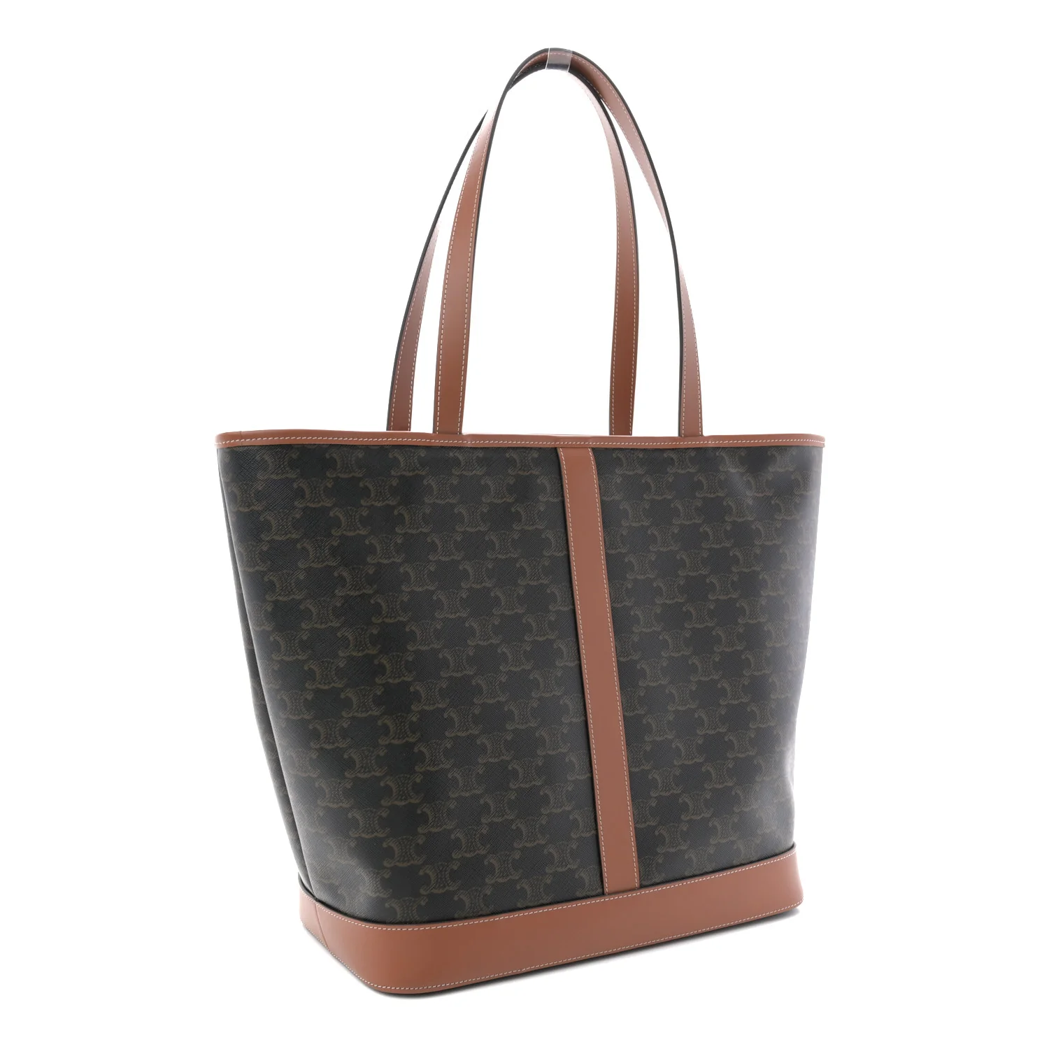 Triomphe Canvas Calfskin Medium Cabas Bag Tan - Image 3