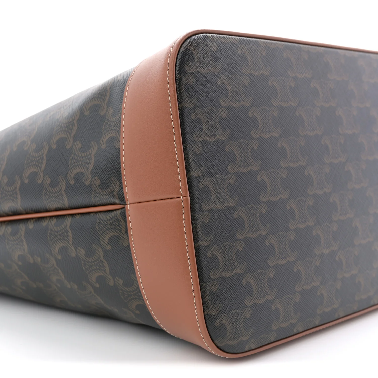 Triomphe Canvas Calfskin Medium Cabas Bag Tan - Image 9