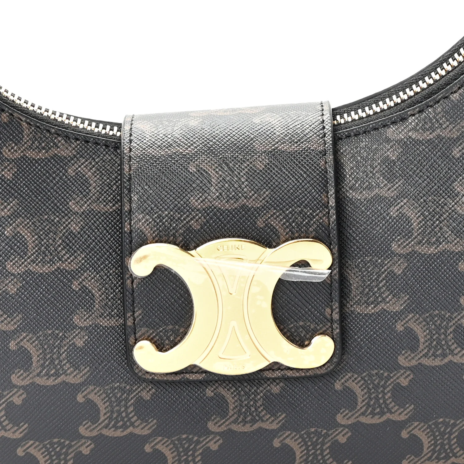 Triomphe Canvas Calfskin Medium Strap Ava Triomphe Shoulder Bag Tan - Image 7