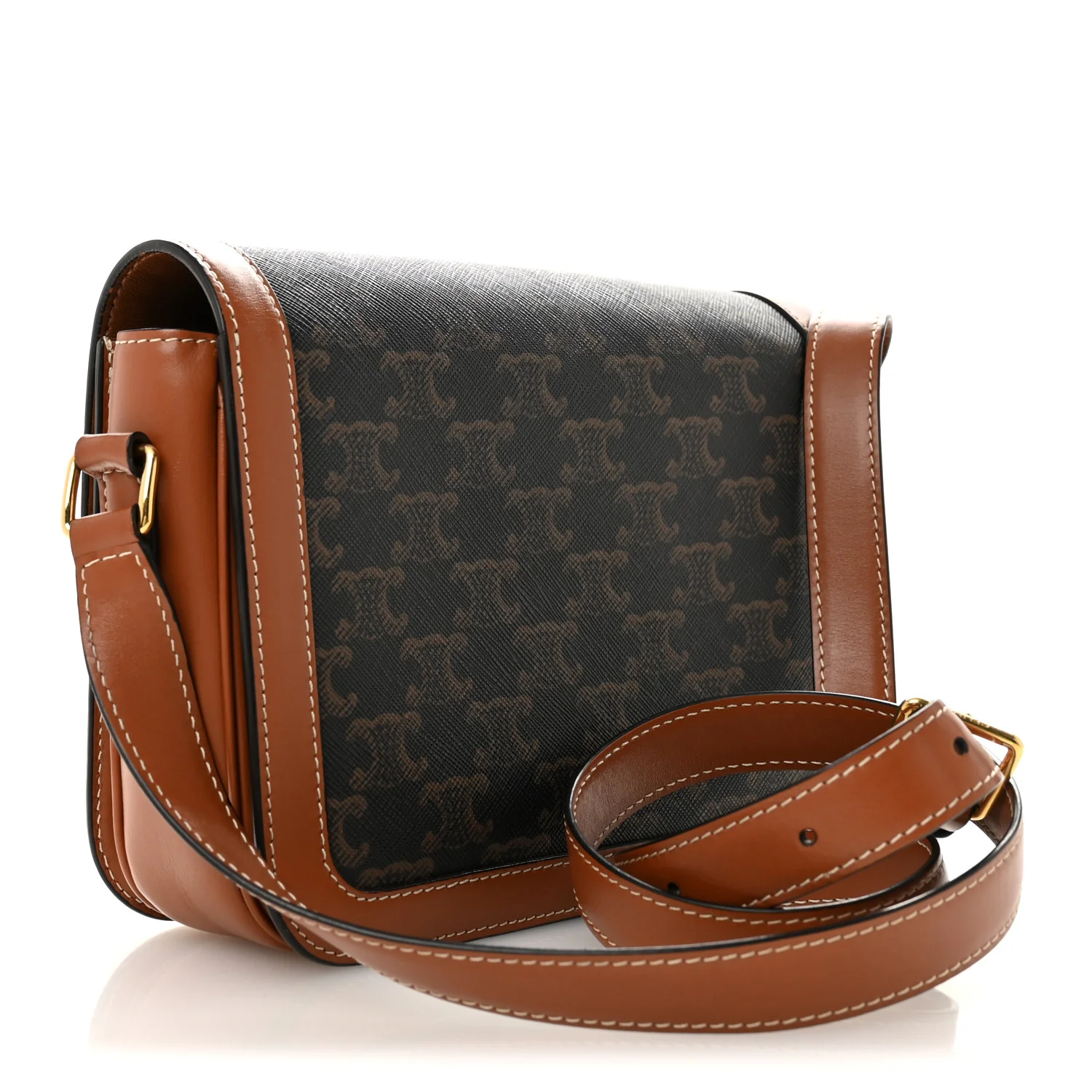 Triomphe Canvas Calfskin Medium Triomphe Bag Tan - Image 3
