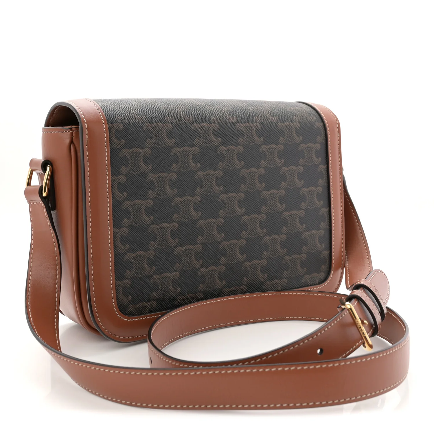 Triomphe Canvas Calfskin Medium Triomphe Bag Tan - Image 3
