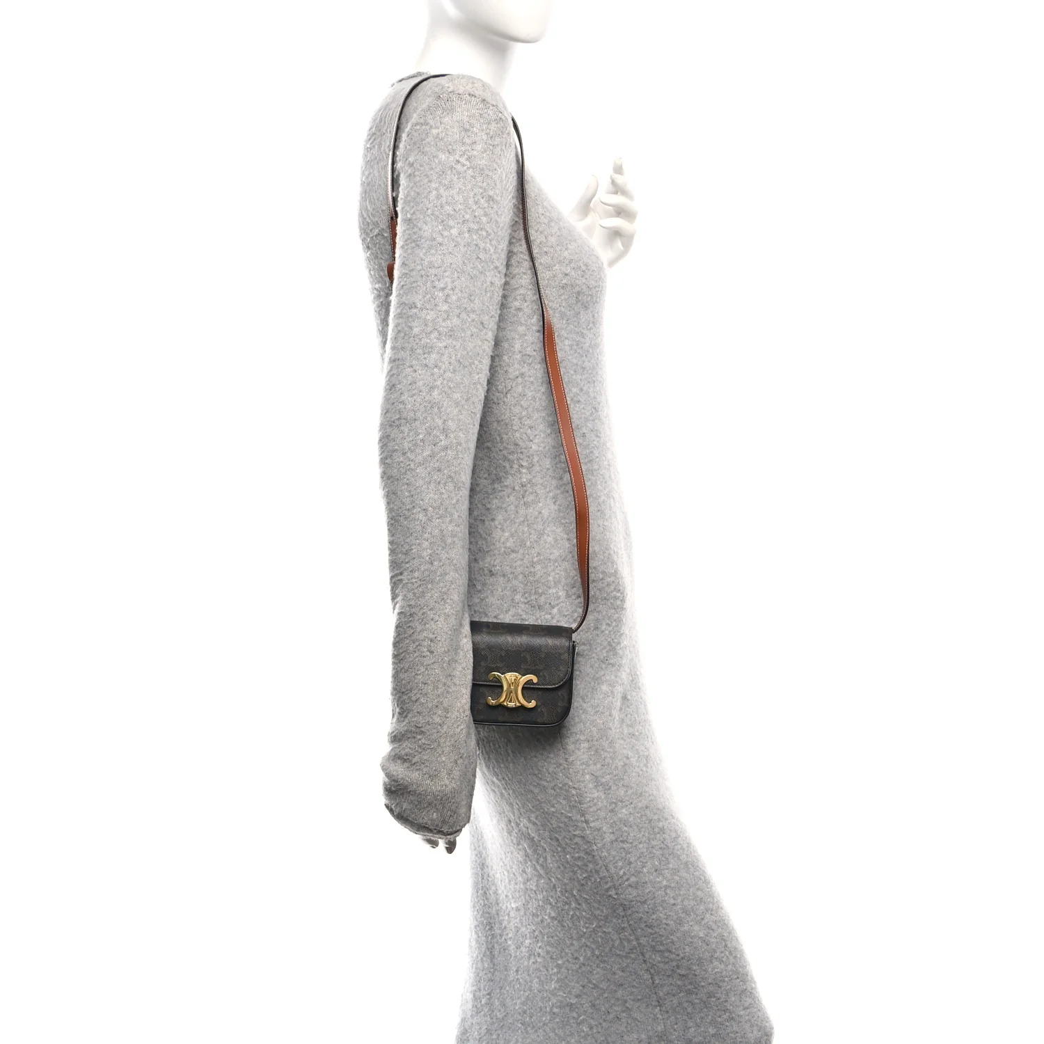 Triomphe Canvas Calfskin Mini Triomphe Tan - Image 2