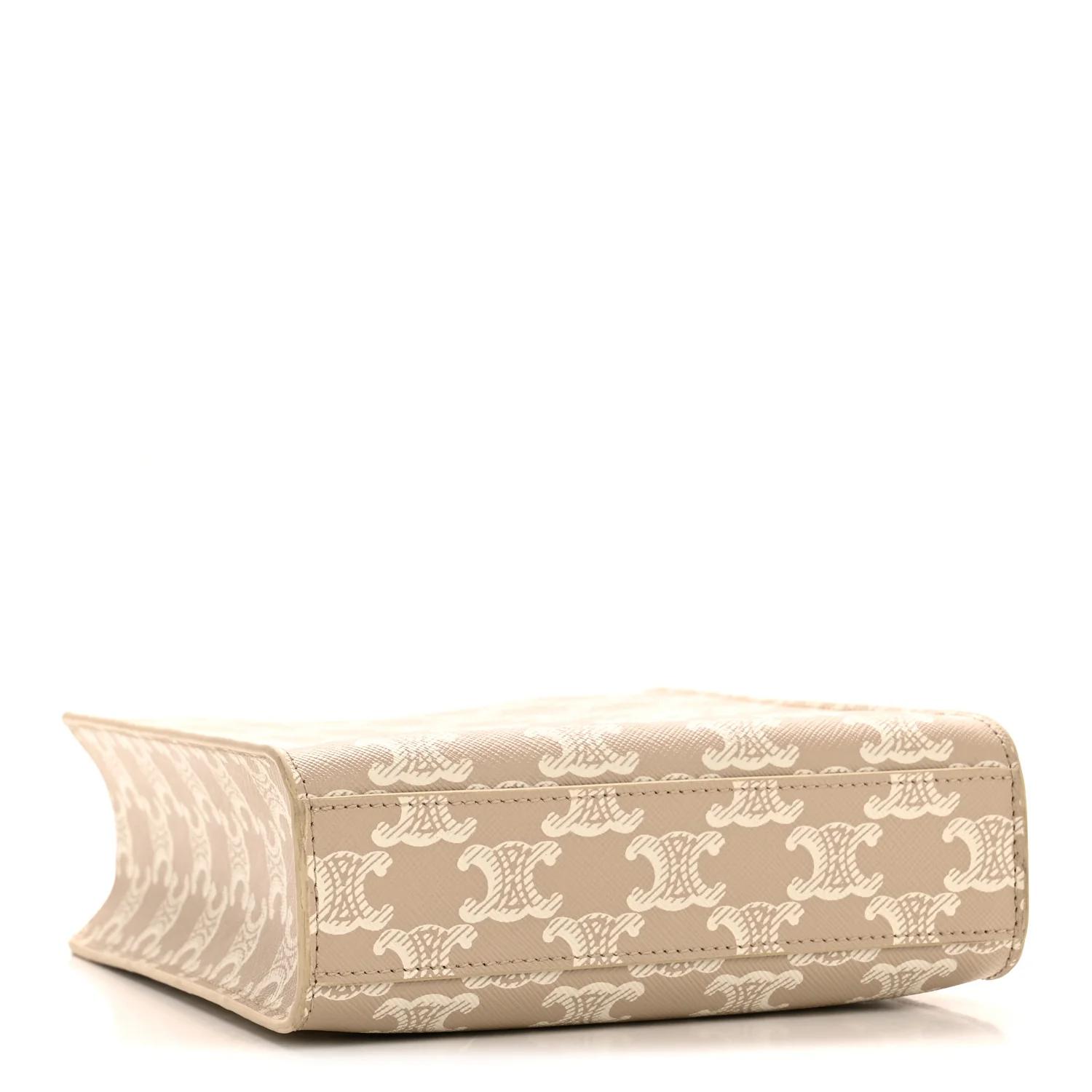 Triomphe Canvas Calfskin Mini Vertical Cabas Grege - Image 4