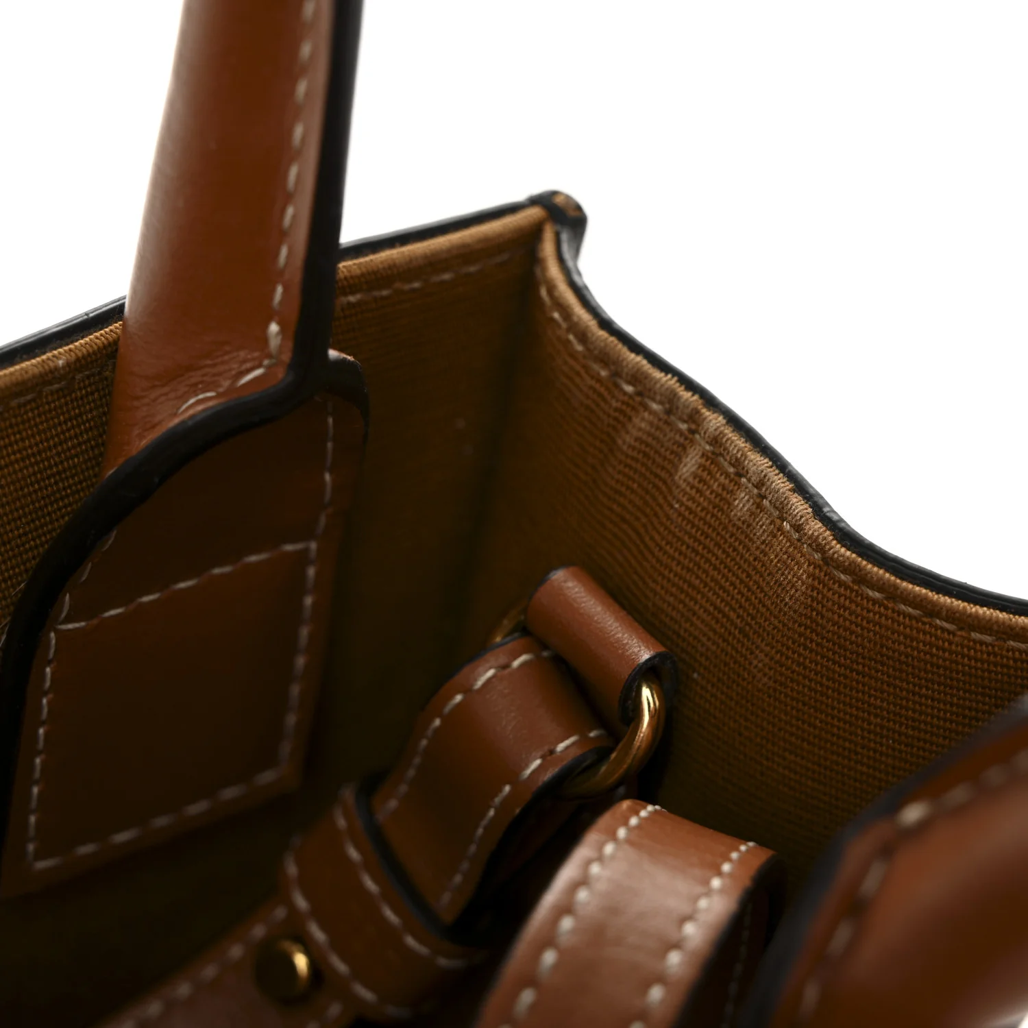 Triomphe Canvas Calfskin Mini Vertical Cabas Tan - Image 12