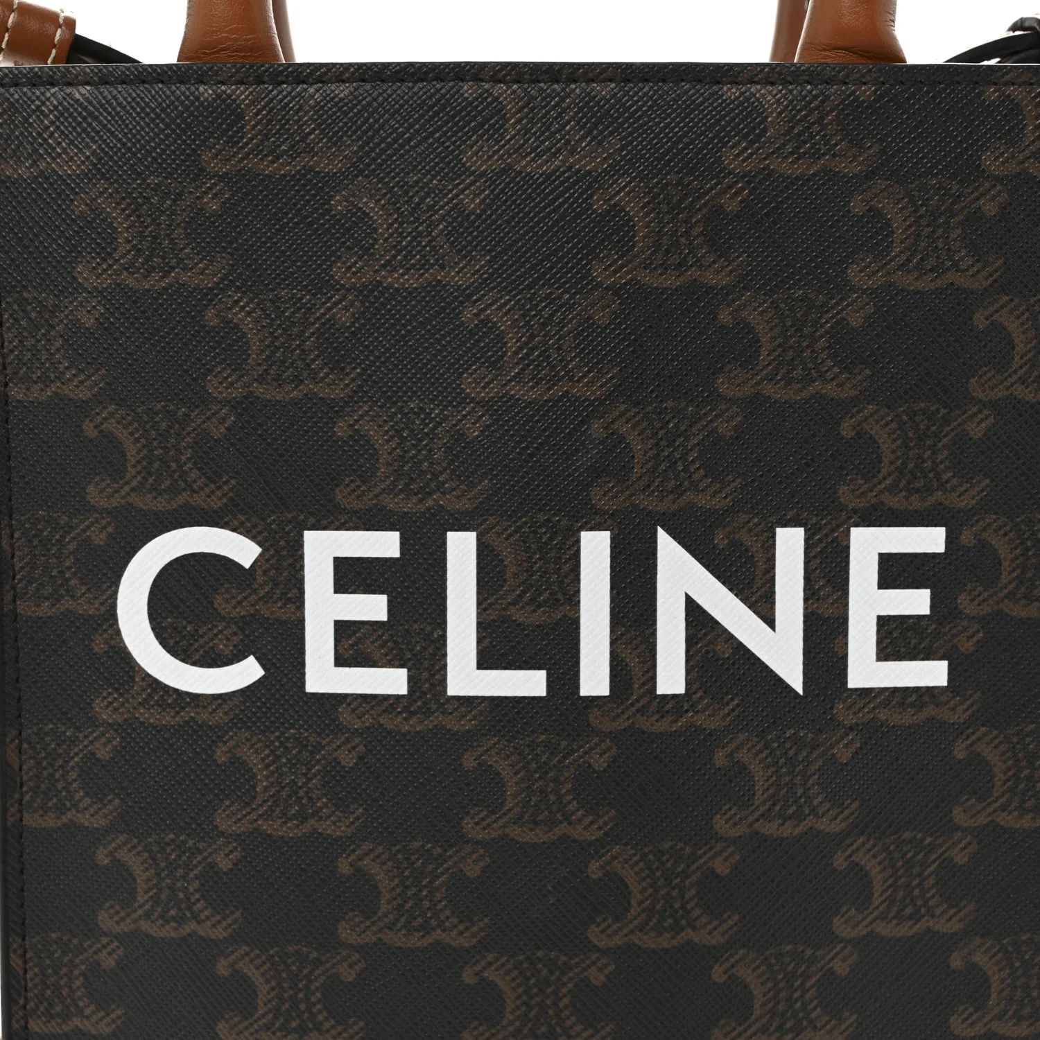 Triomphe Canvas Calfskin Mini Vertical Cabas Tan - Image 6