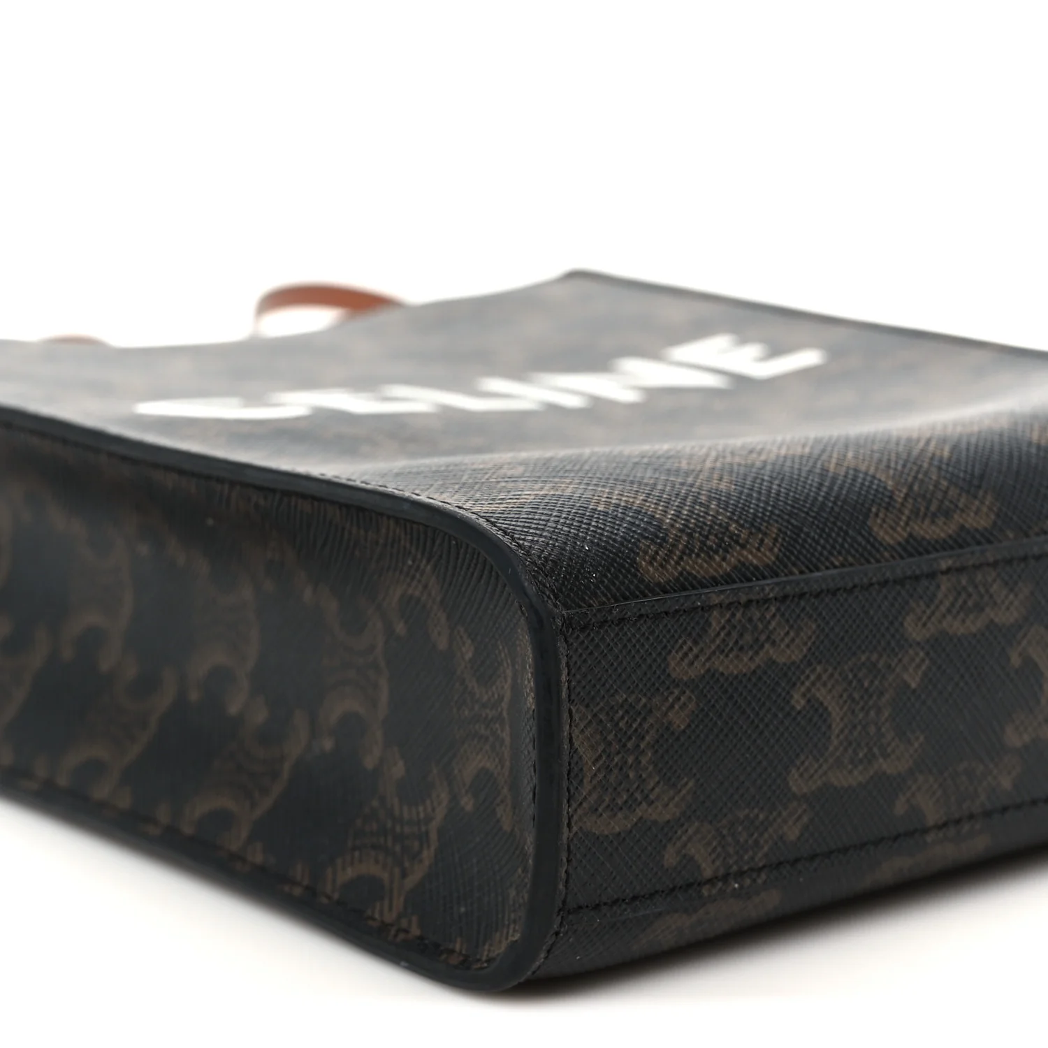Triomphe Canvas Calfskin Mini Vertical Cabas Tan - Image 8