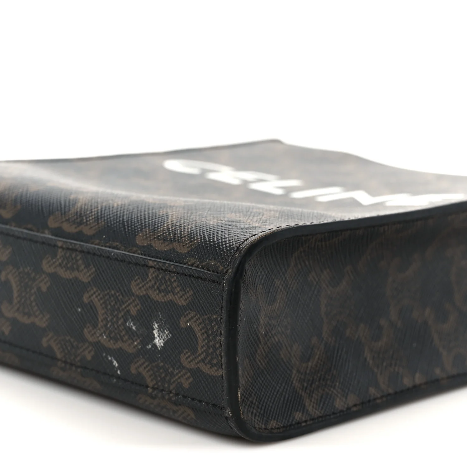 Triomphe Canvas Calfskin Mini Vertical Cabas Tan - Image 9