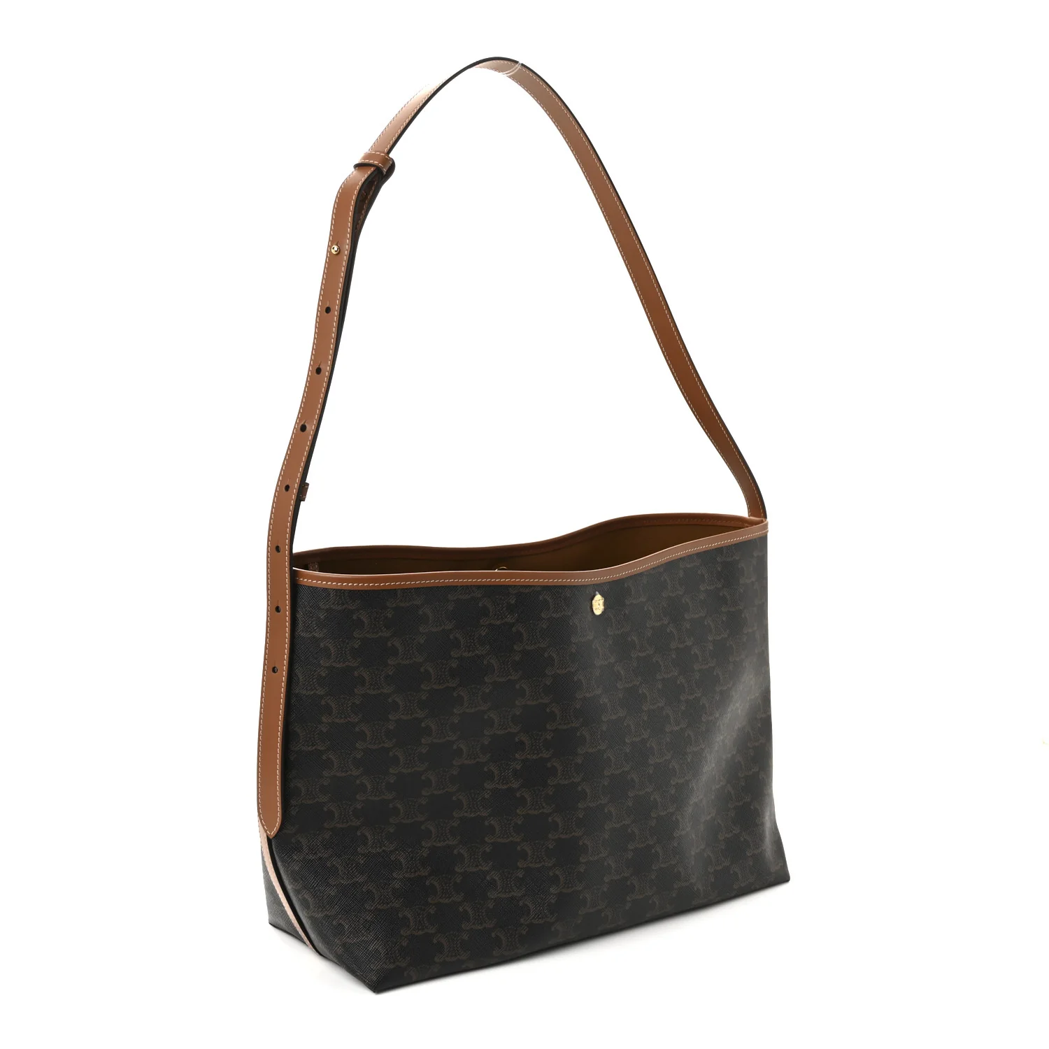 Triomphe Canvas Calfskin Shopper Tote Tan - Image 4