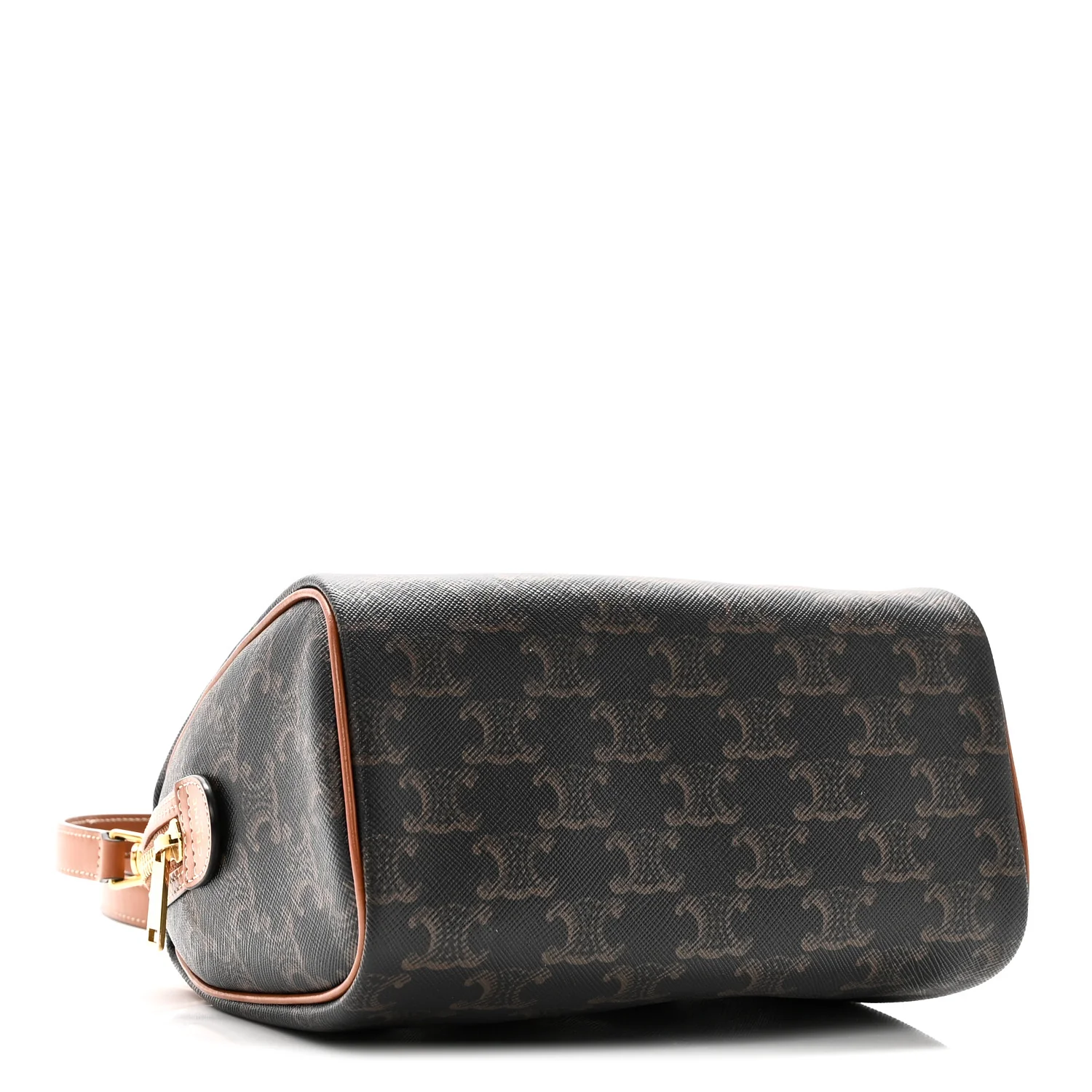Triomphe Canvas Calfskin Small Boston Bag Tan - Image 4