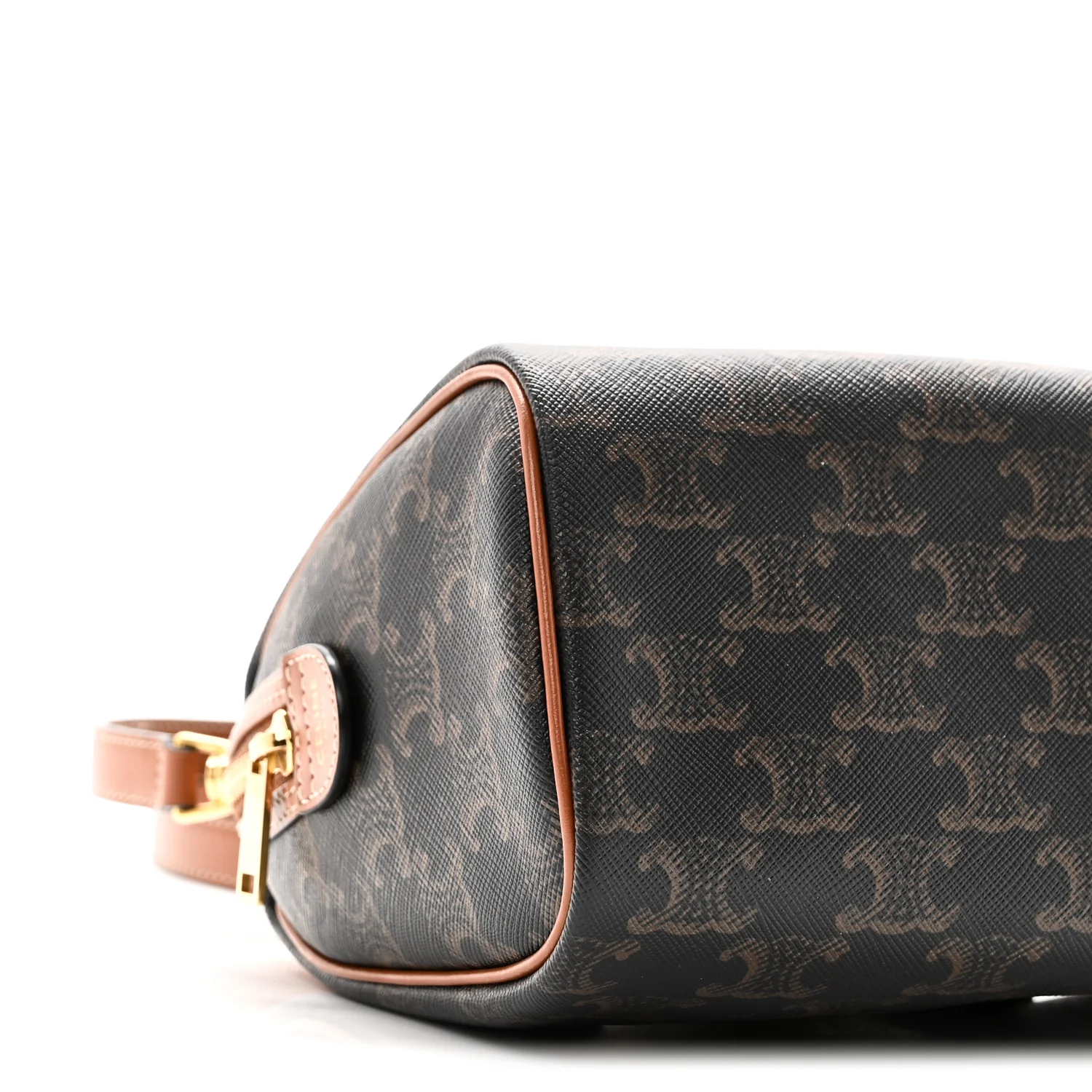 Triomphe Canvas Calfskin Small Boston Bag Tan - Image 8