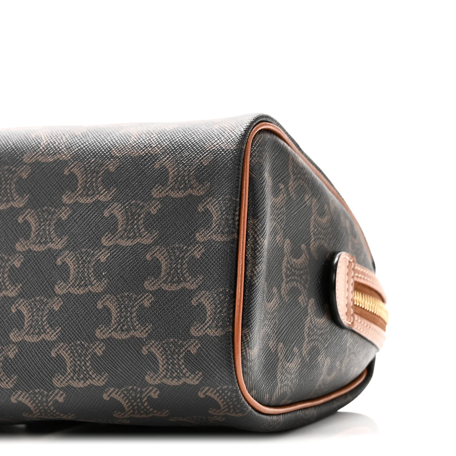 Triomphe Canvas Calfskin Small Boston Bag Tan - Image 9