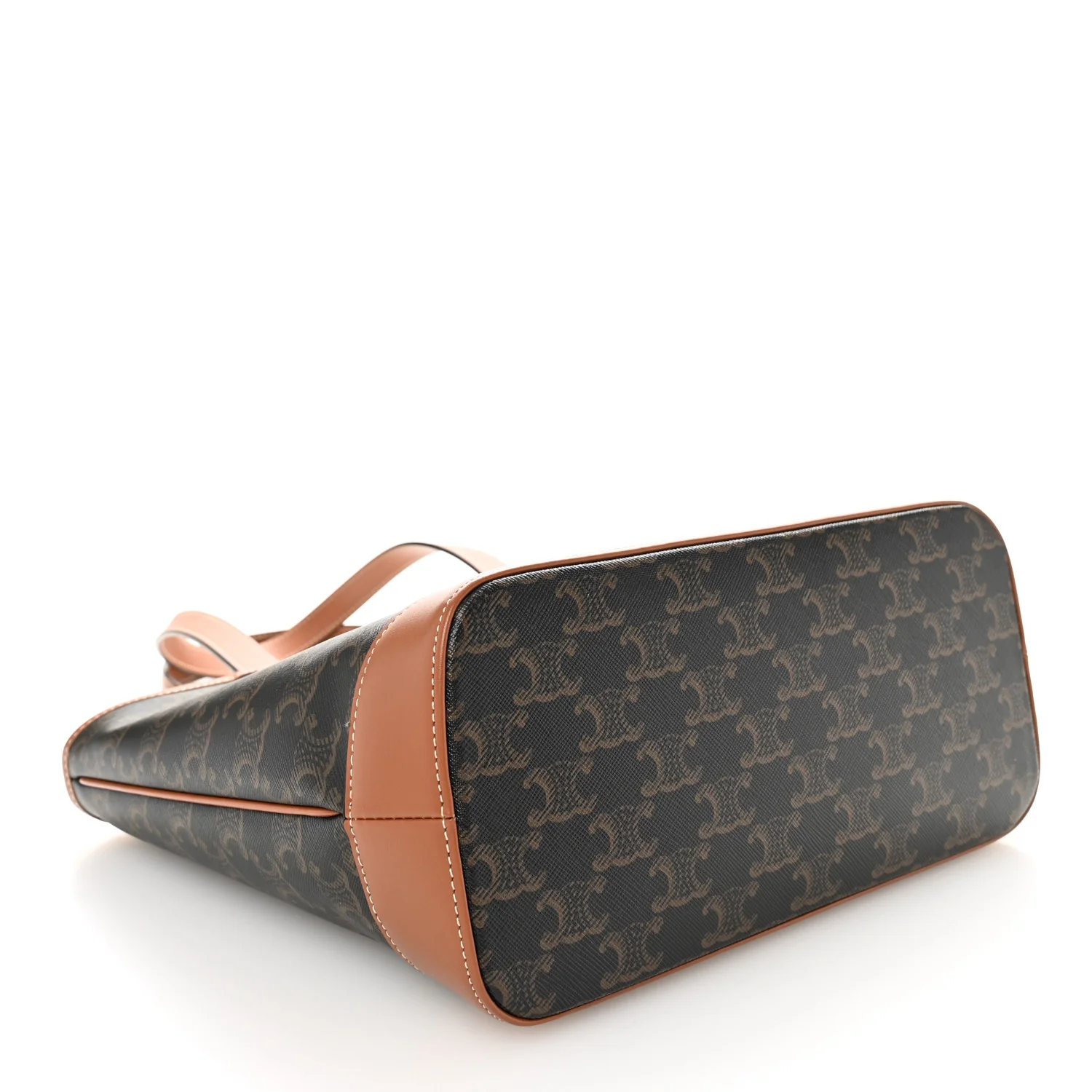Triomphe Canvas Calfskin Small Cabas Bag Tan - Image 4