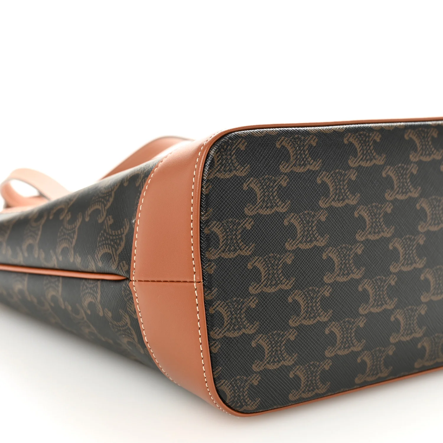 Triomphe Canvas Calfskin Small Cabas Bag Tan - Image 8