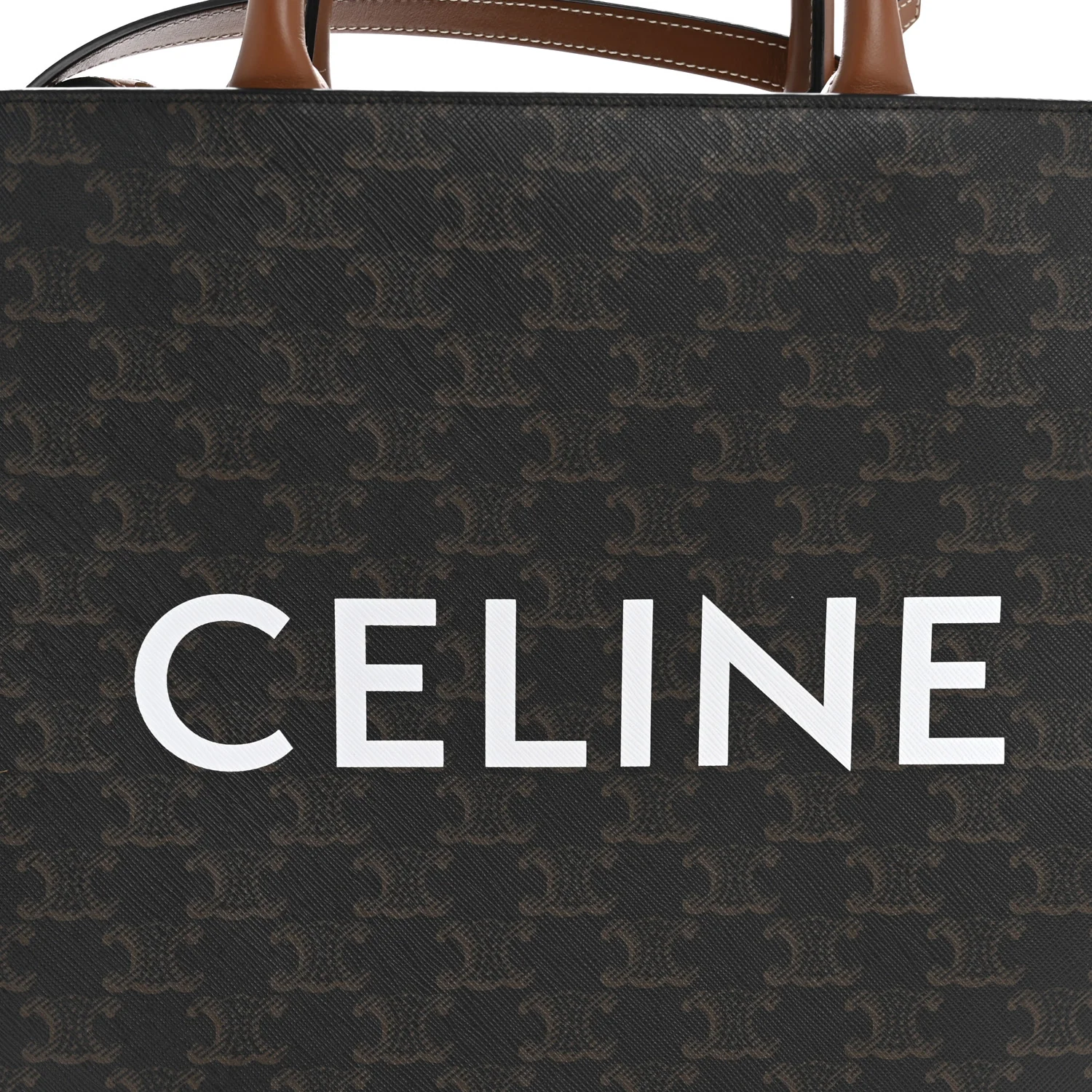 Triomphe Canvas Calfskin Small Vertical Cabas Tan - Image 6