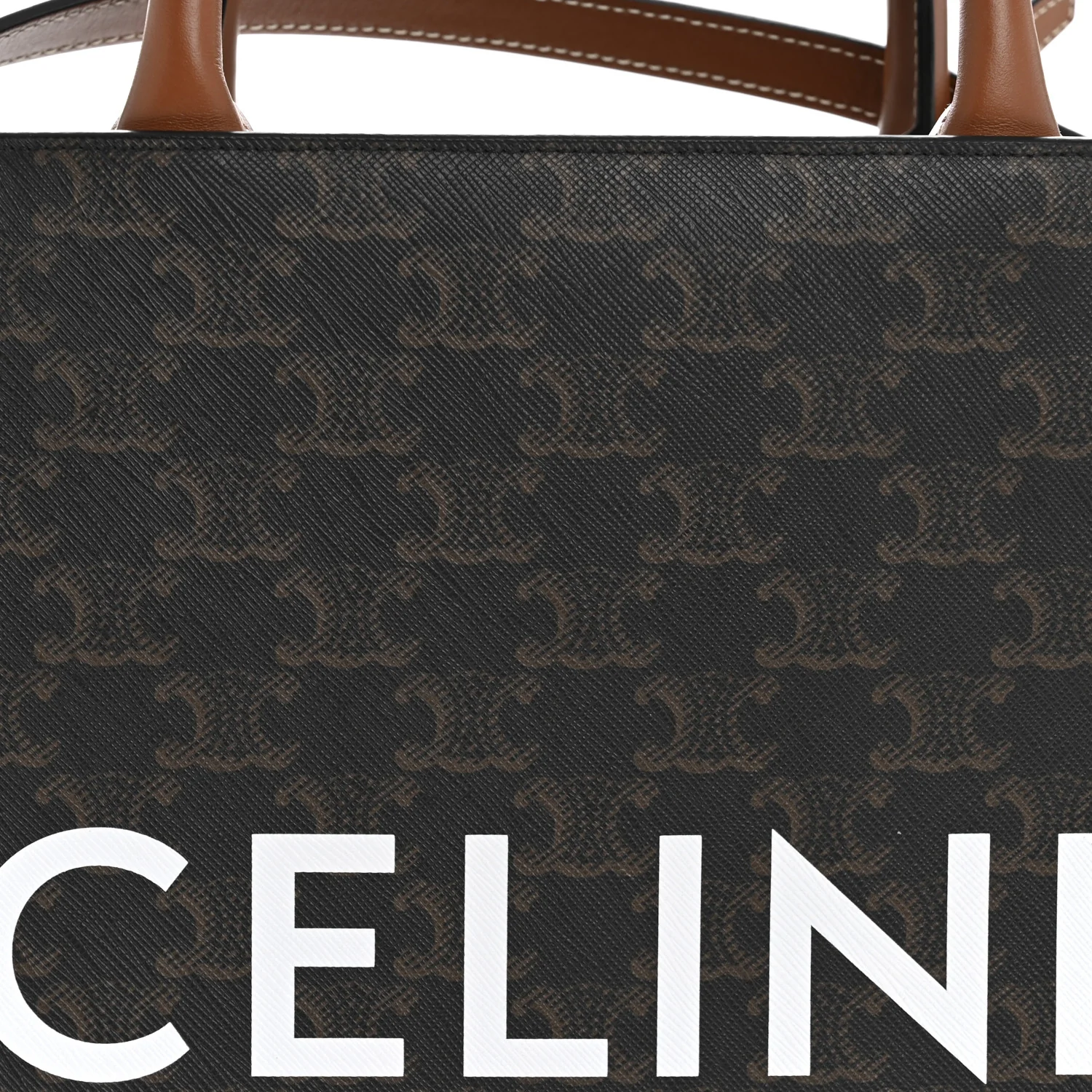 Triomphe Canvas Calfskin Small Vertical Cabas Tan - Image 9