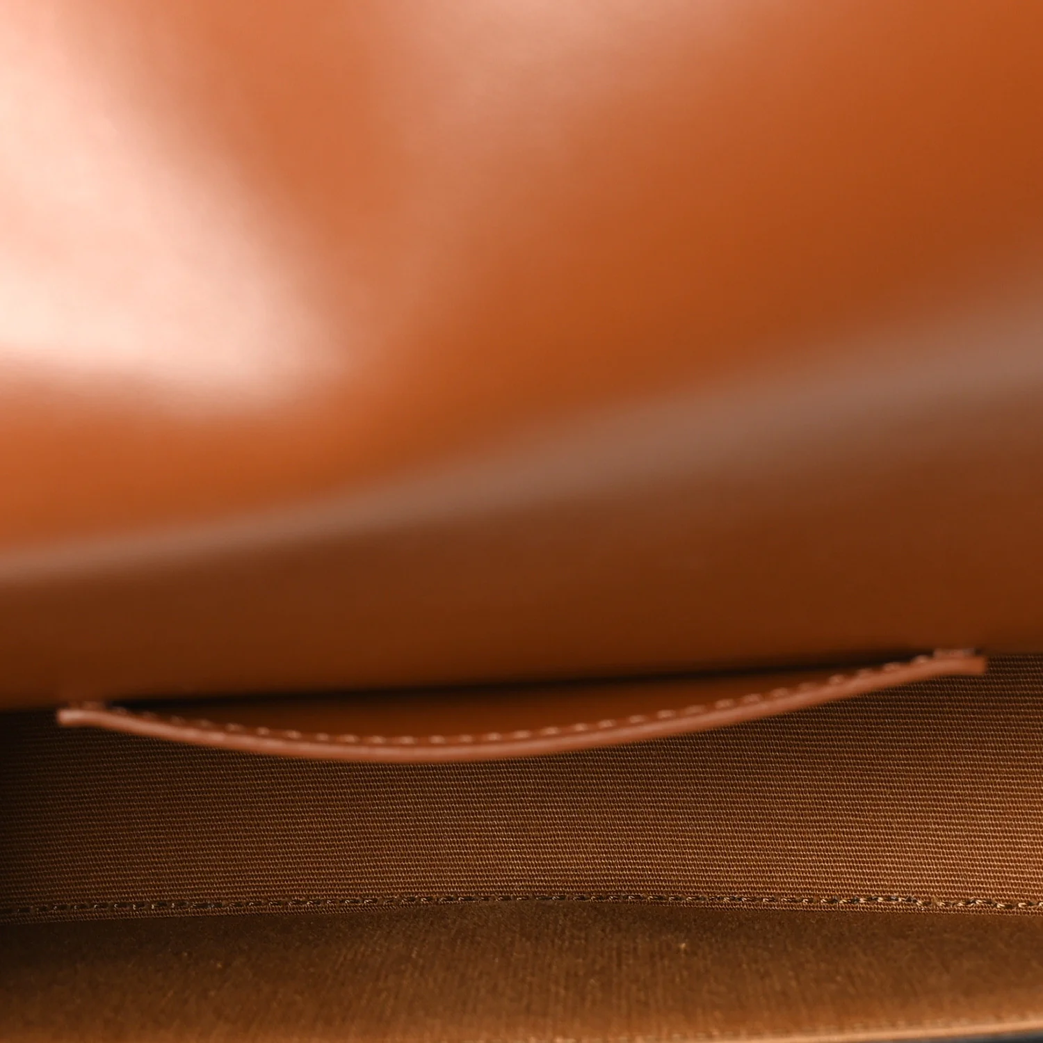 Triomphe Canvas Calfskin Tabou Clutch on Strap Tan - Image 5