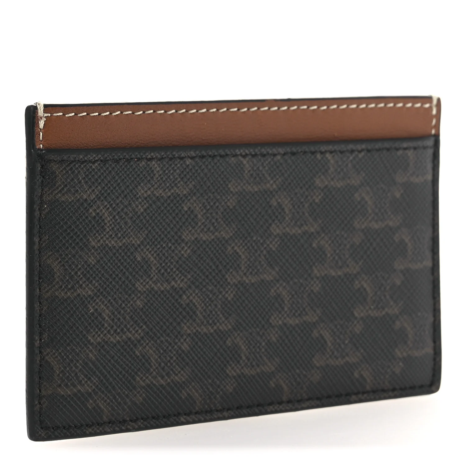 Triomphe Canvas Card Holder Tan - Image 3