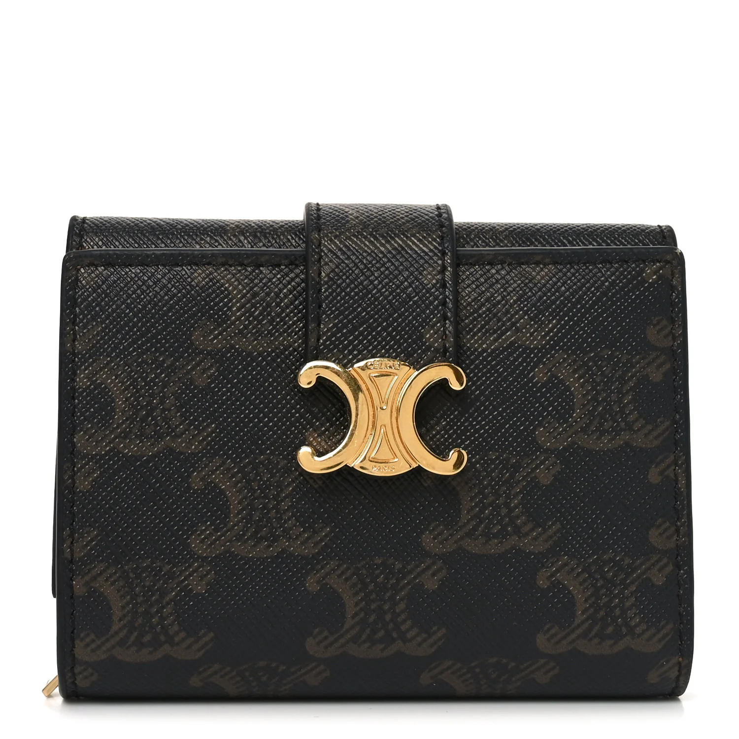 Triomphe Canvas Fine Strap Wallet Nino Tan