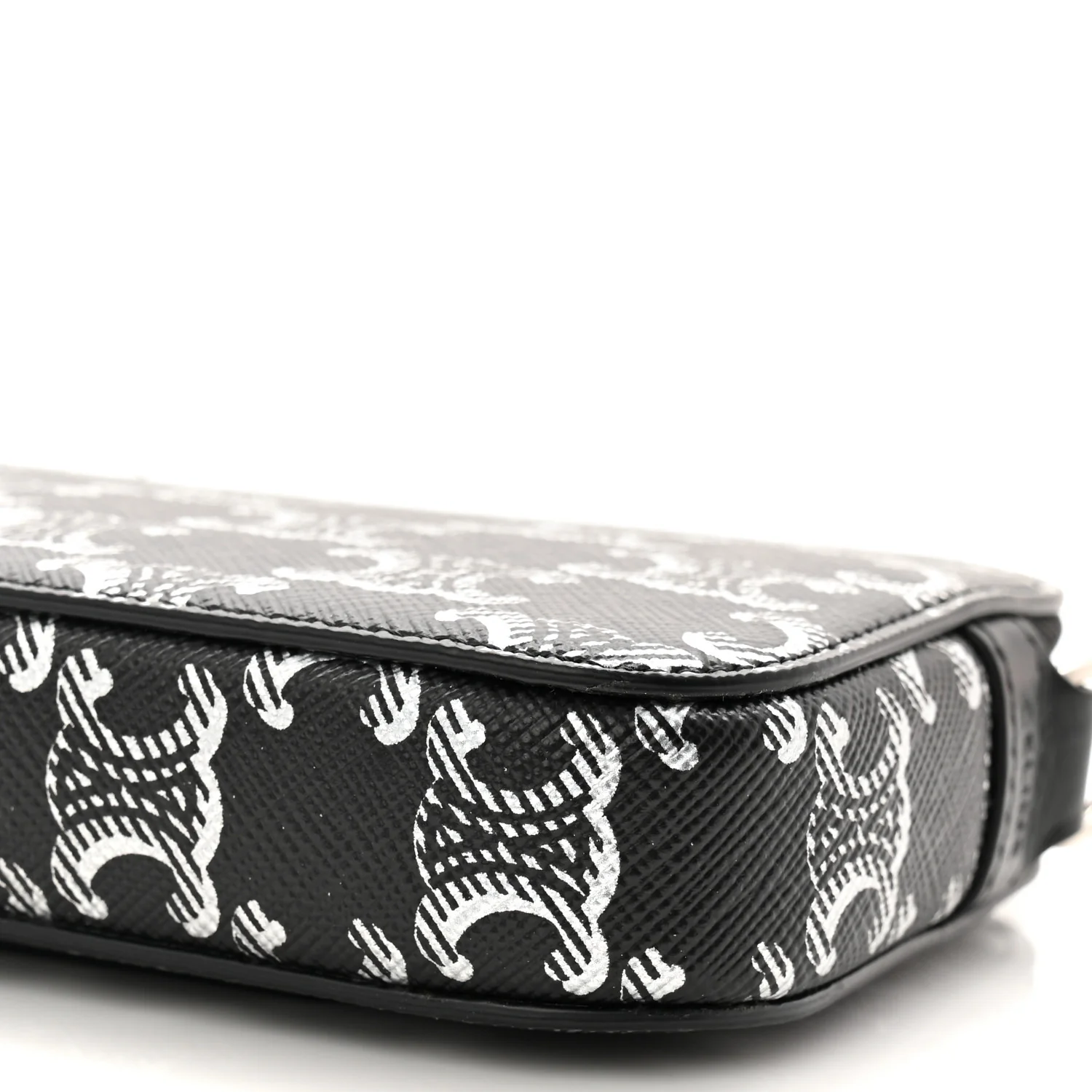 Triomphe Canvas Horizontal Pouch Silver Black - Image 20
