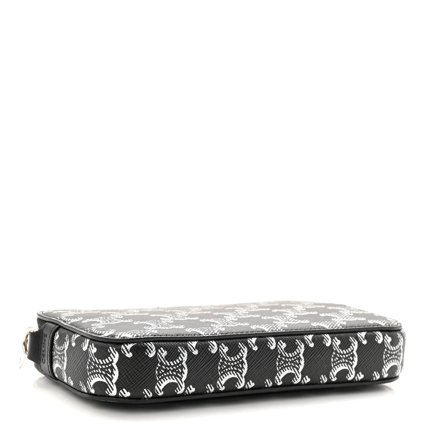 Triomphe Canvas Horizontal Pouch Silver Black - Image 6