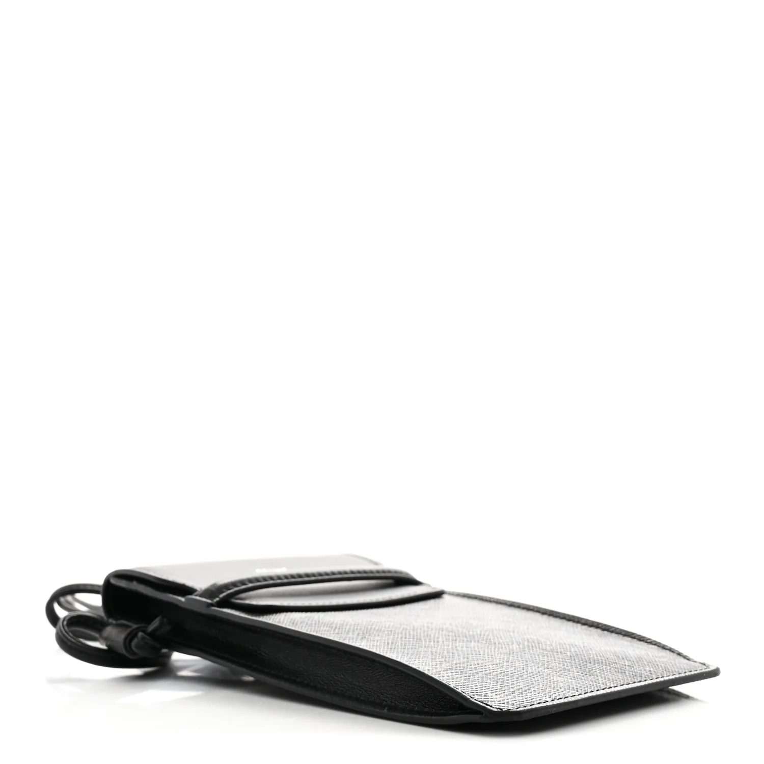 Triomphe Canvas Lambskin Phone Pouch With Flap Black - Image 4