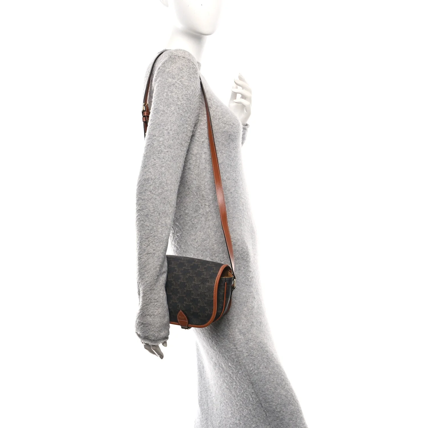 Triomphe Canvas Medium Folco Bag Tan - Image 2