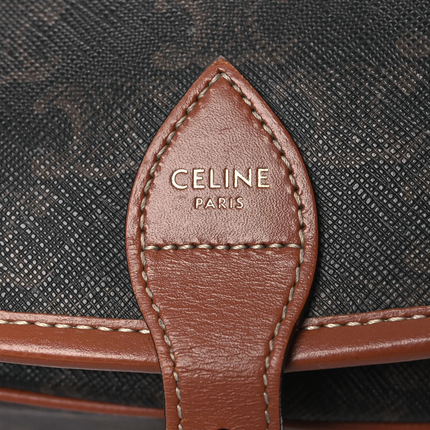 Triomphe Canvas Medium Folco Bag Tan - Image 6