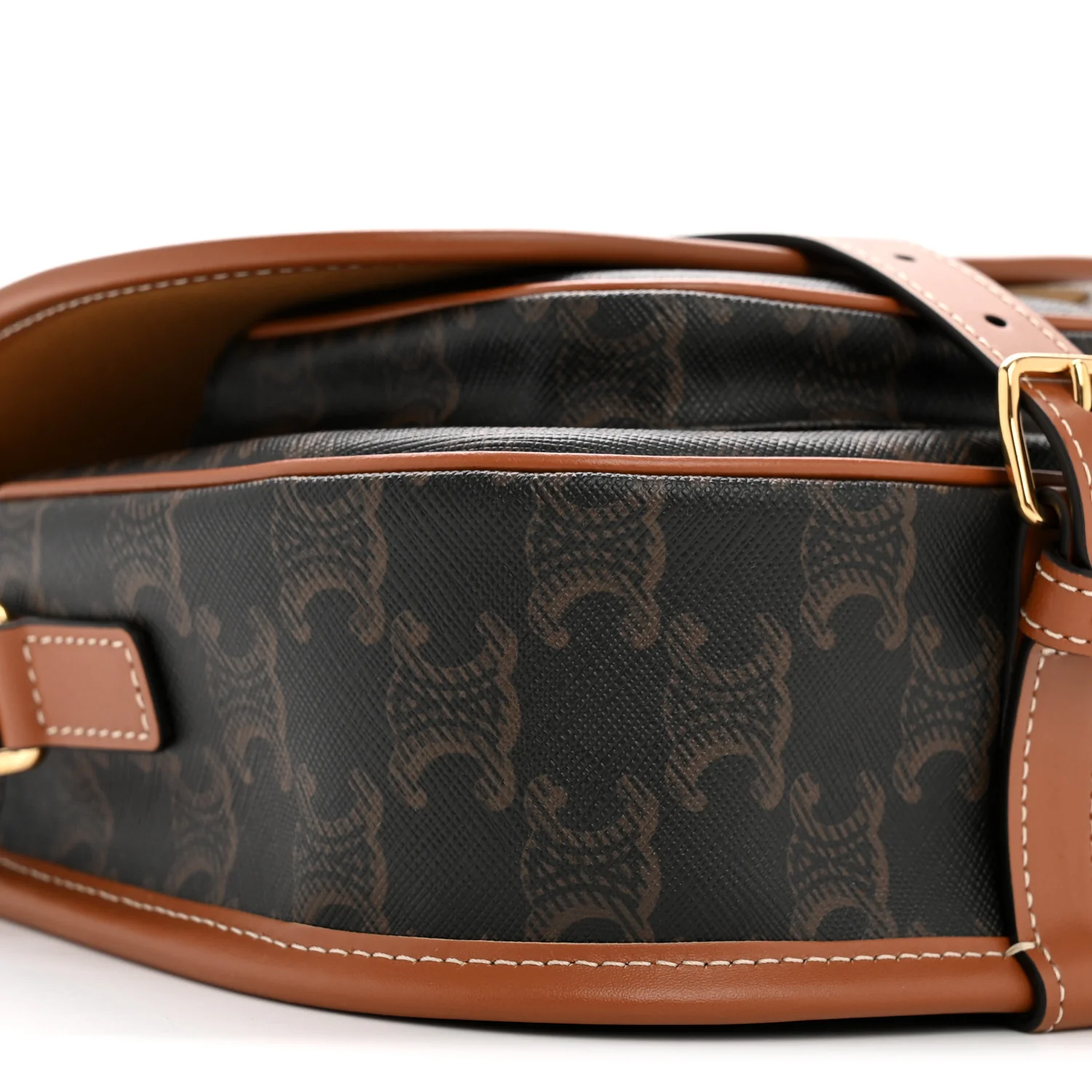 Triomphe Canvas Medium Folco Bag Tan - Image 10
