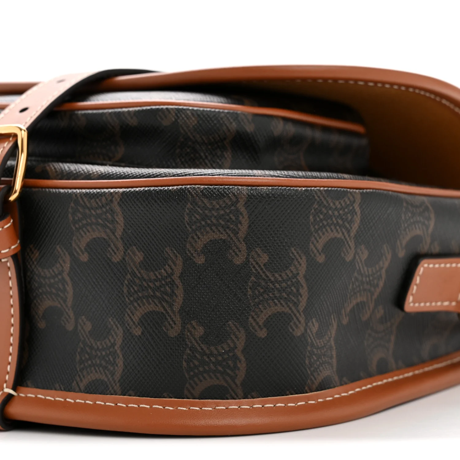 Triomphe Canvas Medium Folco Bag Tan - Image 11