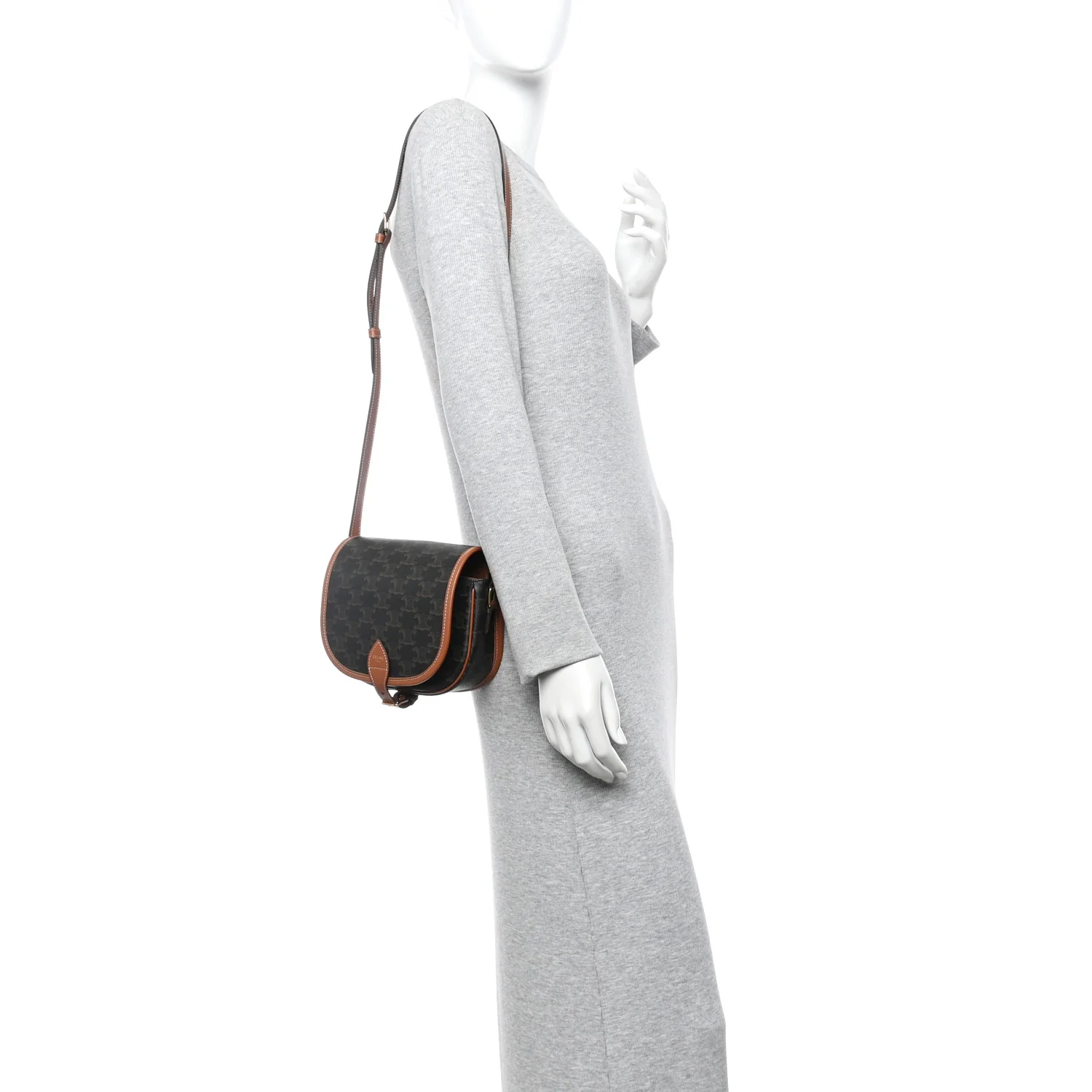 Triomphe Canvas Medium Folco Bag Tan - Image 2