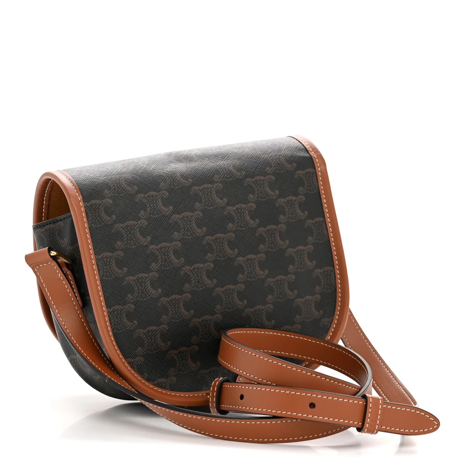 Triomphe Canvas Medium Folco Bag Tan - Image 3