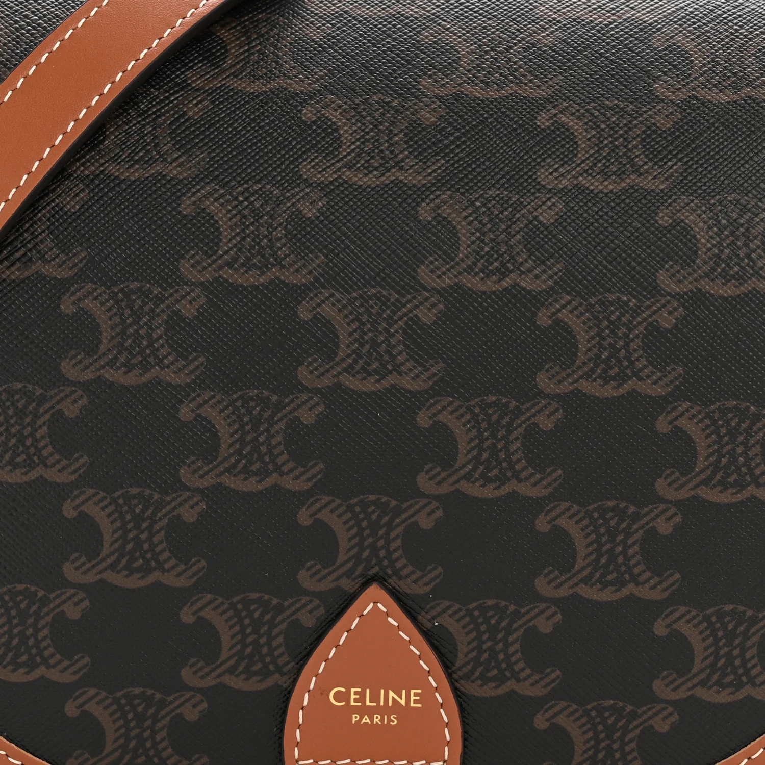 Triomphe Canvas Medium Folco Bag Tan - Image 9
