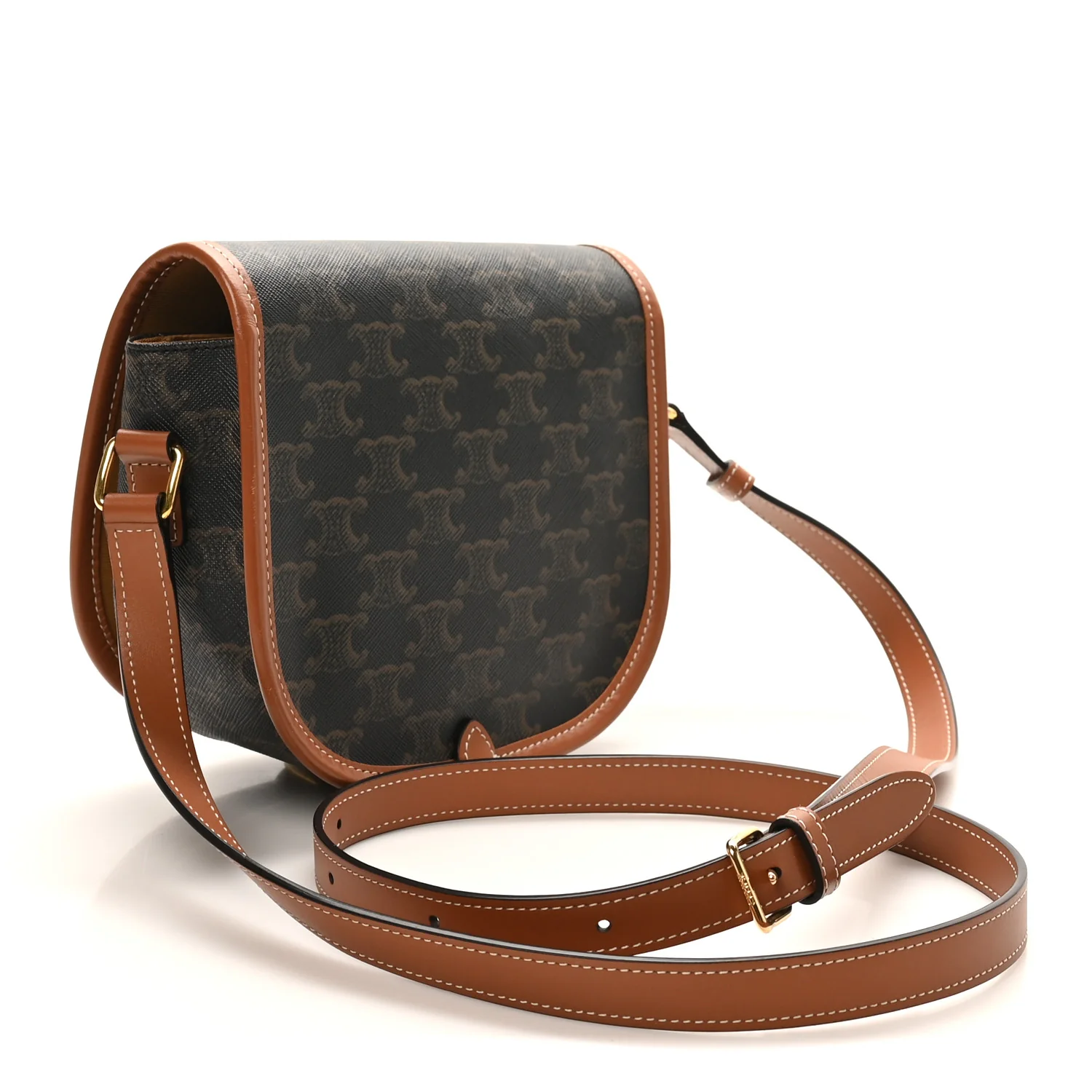 Triomphe Canvas Medium Folco Bag Tan - Image 3