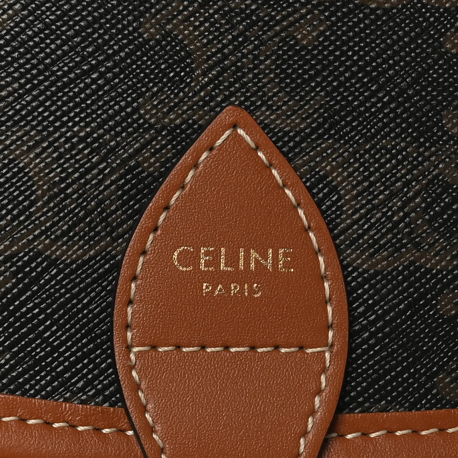 Triomphe Canvas Medium Folco Bag Tan - Image 6