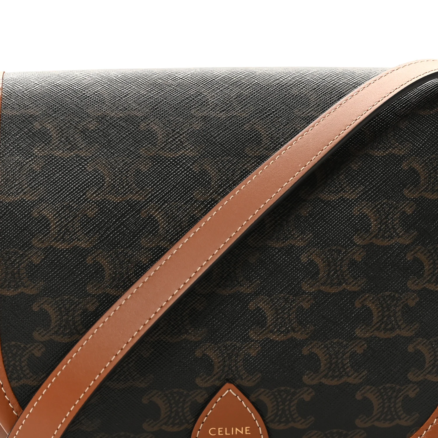 Triomphe Canvas Medium Folco Bag Tan - Image 7