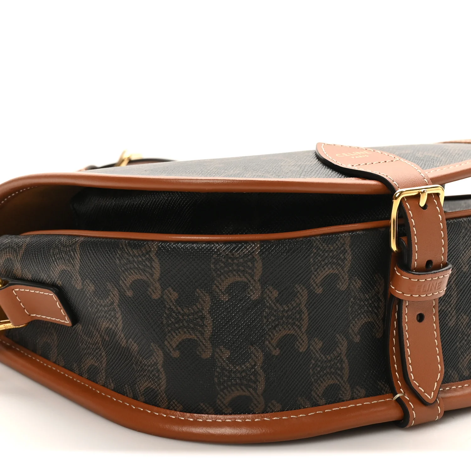 Triomphe Canvas Medium Folco Bag Tan - Image 8