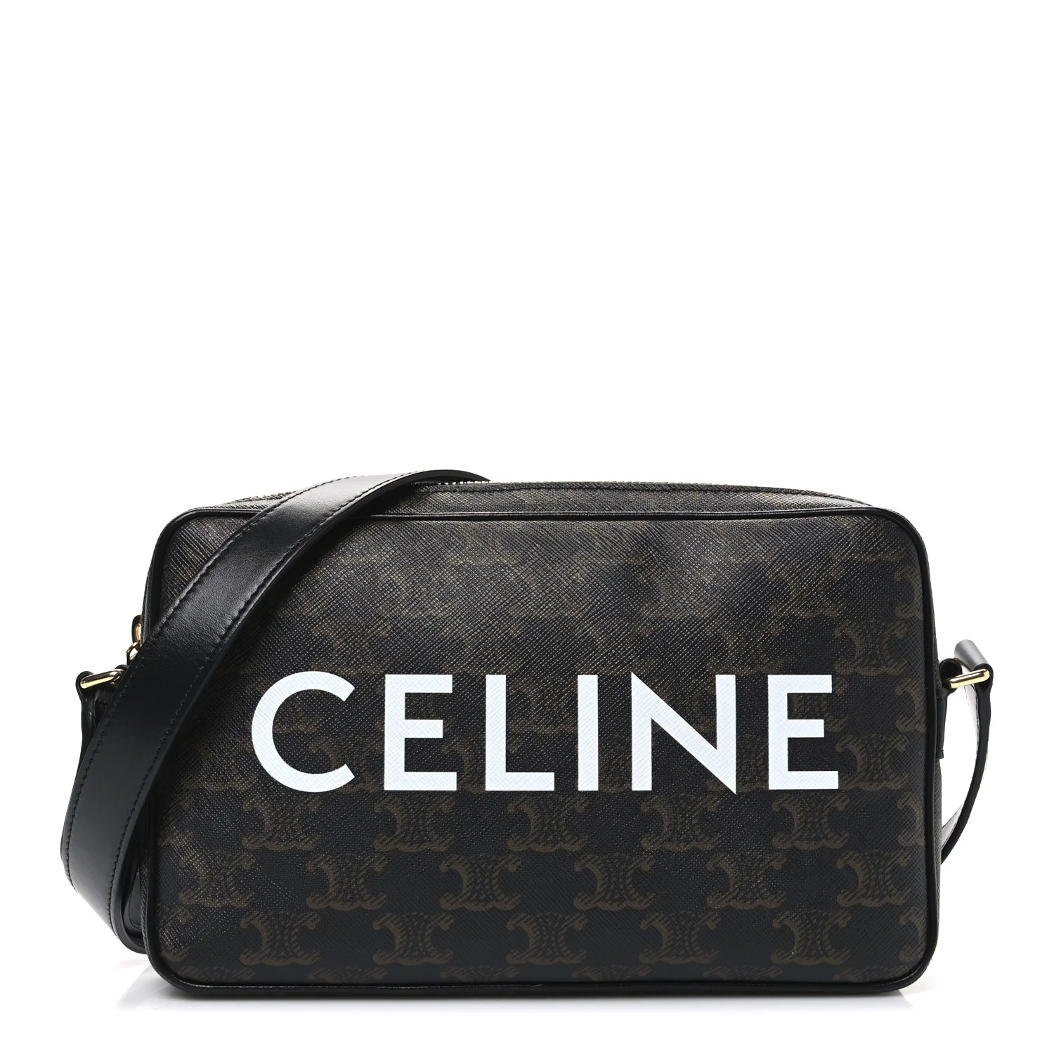 Triomphe Canvas Medium Messenger Bag Black