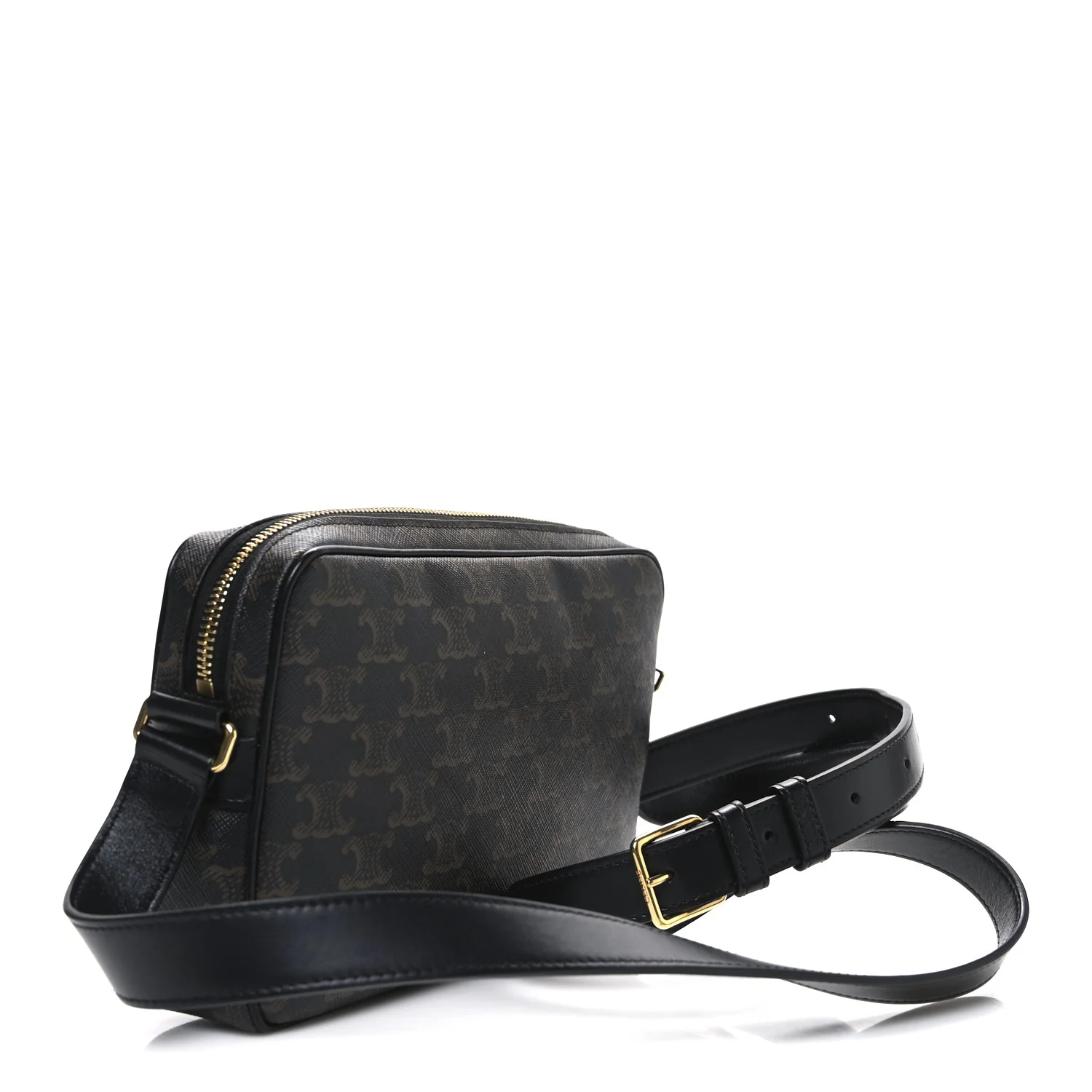 Triomphe Canvas Medium Messenger Bag Black - Image 3