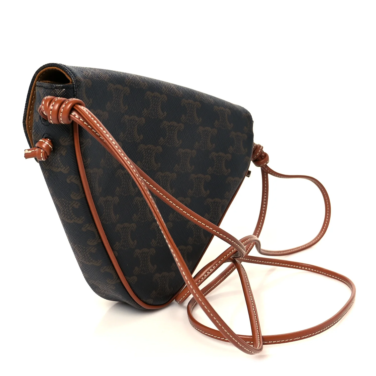 Triomphe Canvas Triangle Crossbody Bag Tan - Image 3