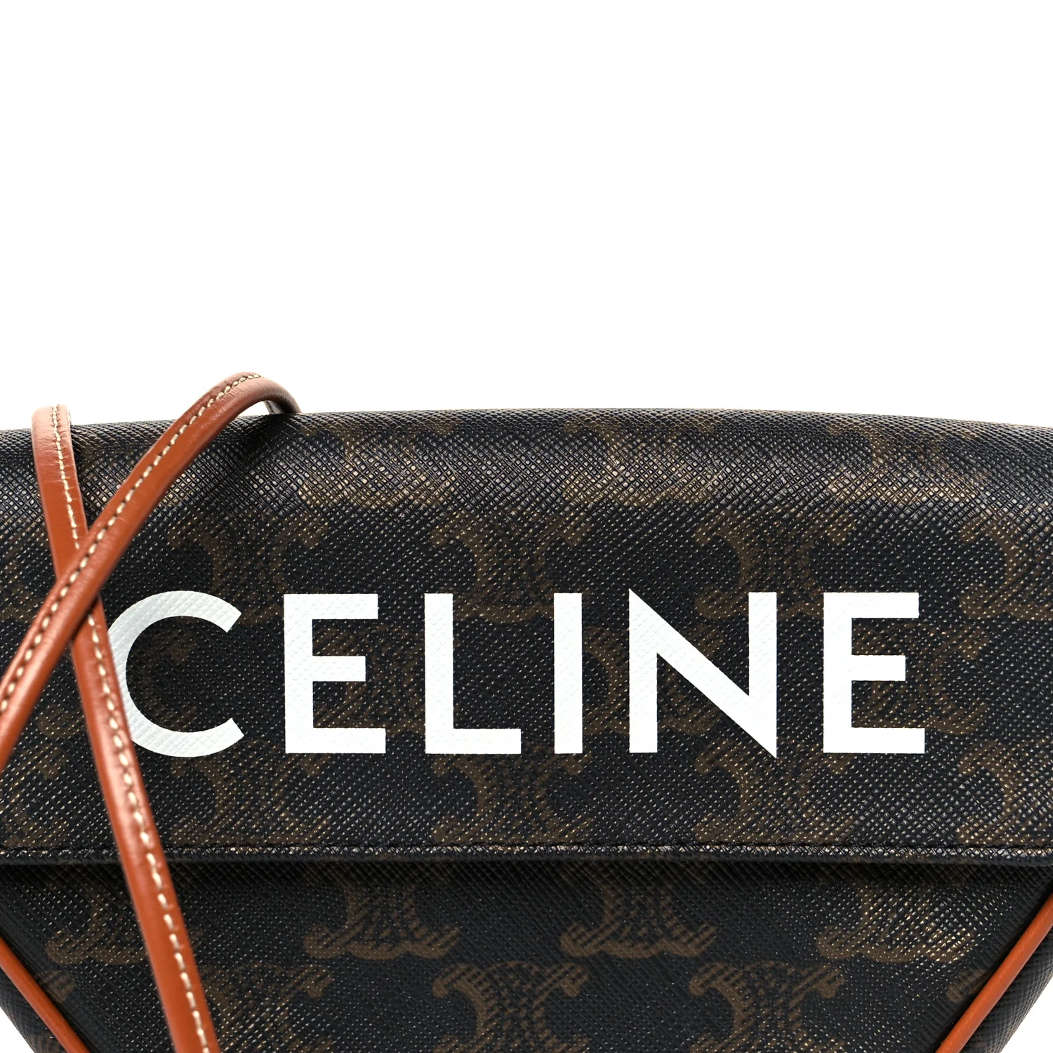Triomphe Canvas Triangle Crossbody Bag Tan - Image 8