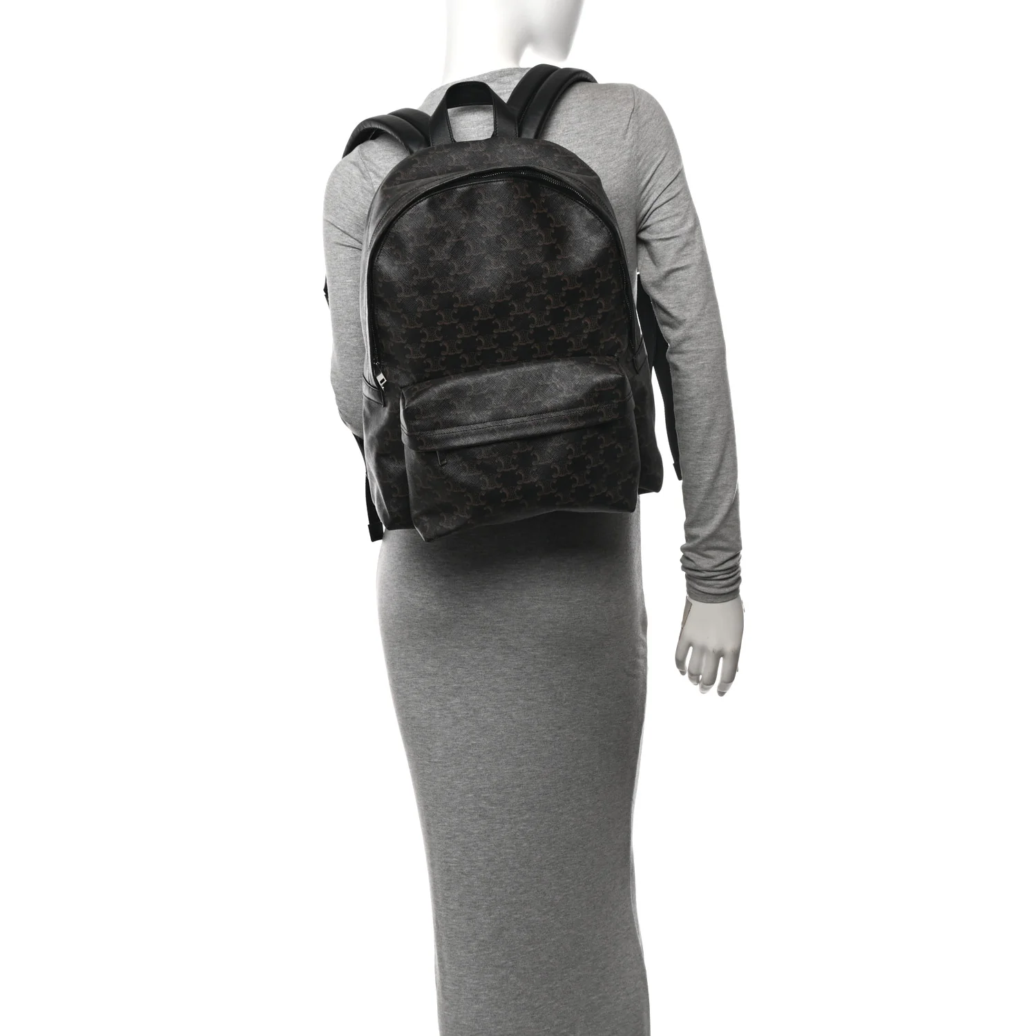 Triomphe Canvas XL Calfskin Backpack Black - Image 2