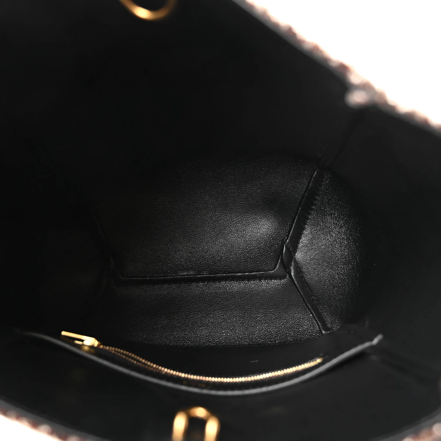 Tweed Small Sangle Bucket Bag Beige - Image 13