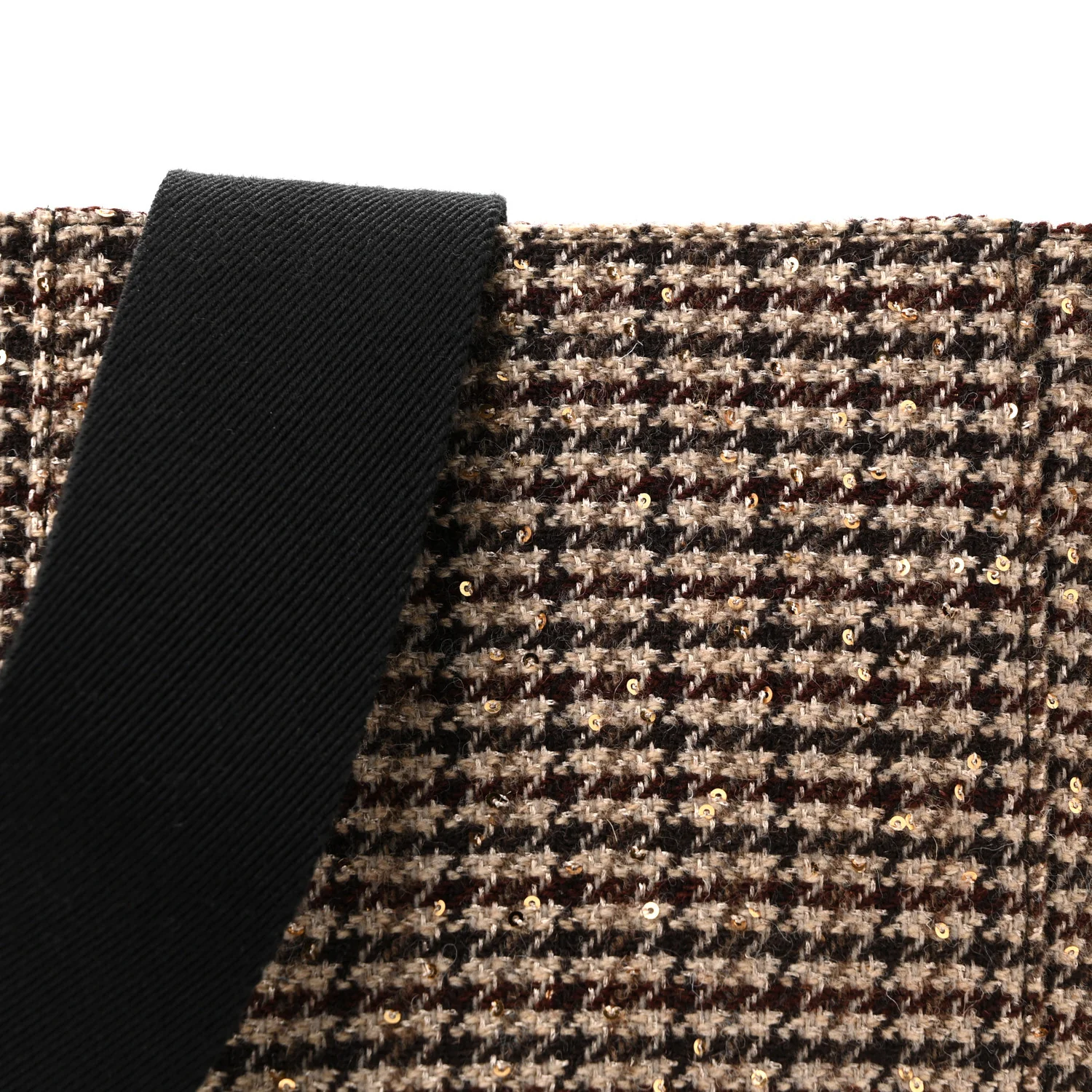 Tweed Small Sangle Bucket Bag Beige - Image 22