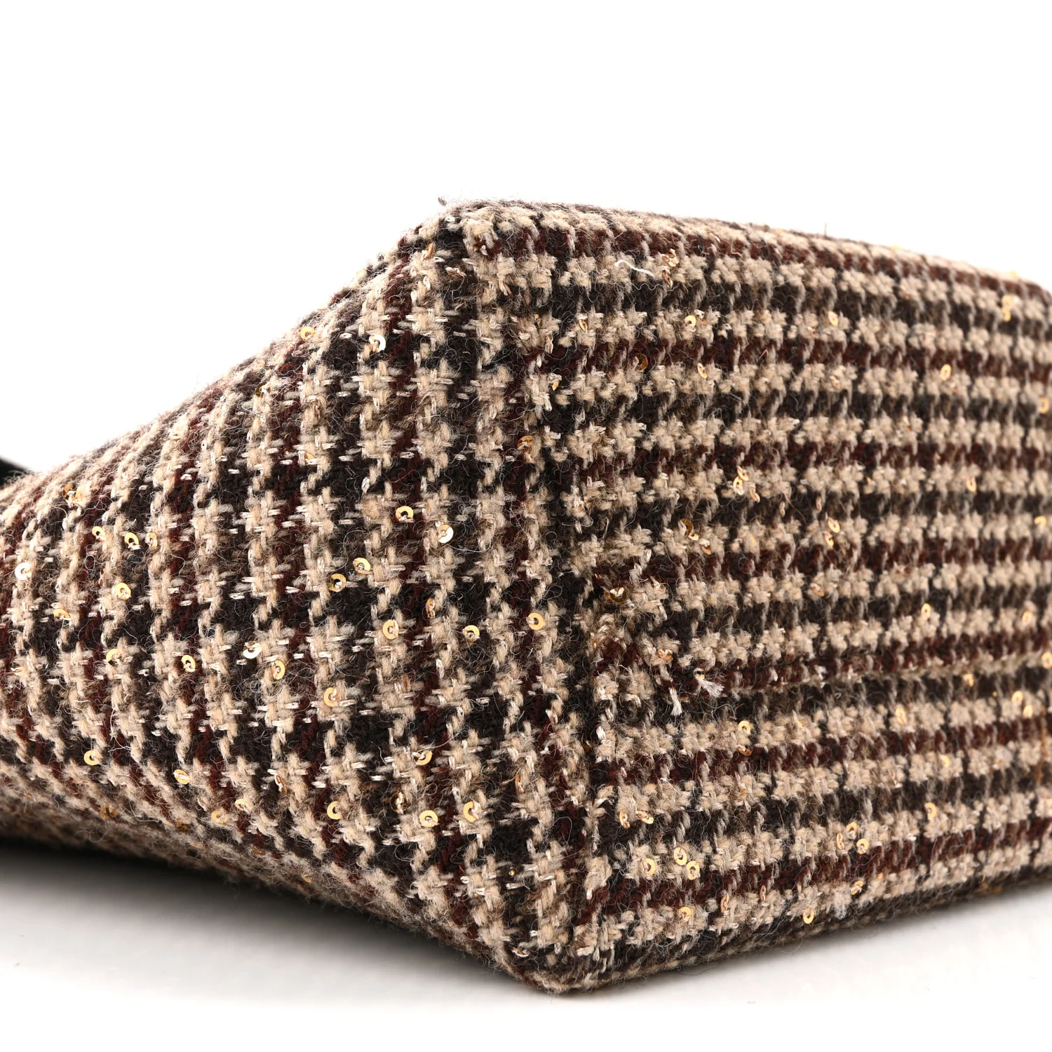 Tweed Small Sangle Bucket Bag Beige - Image 25