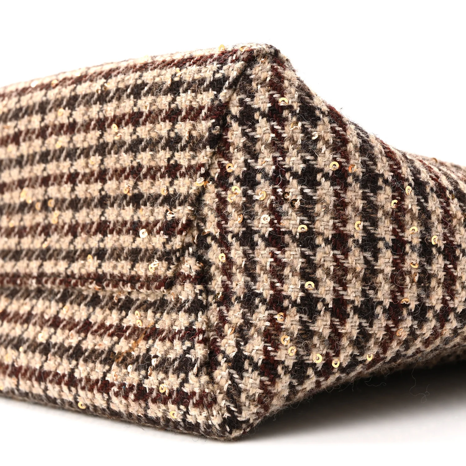 Tweed Small Sangle Bucket Bag Beige - Image 28