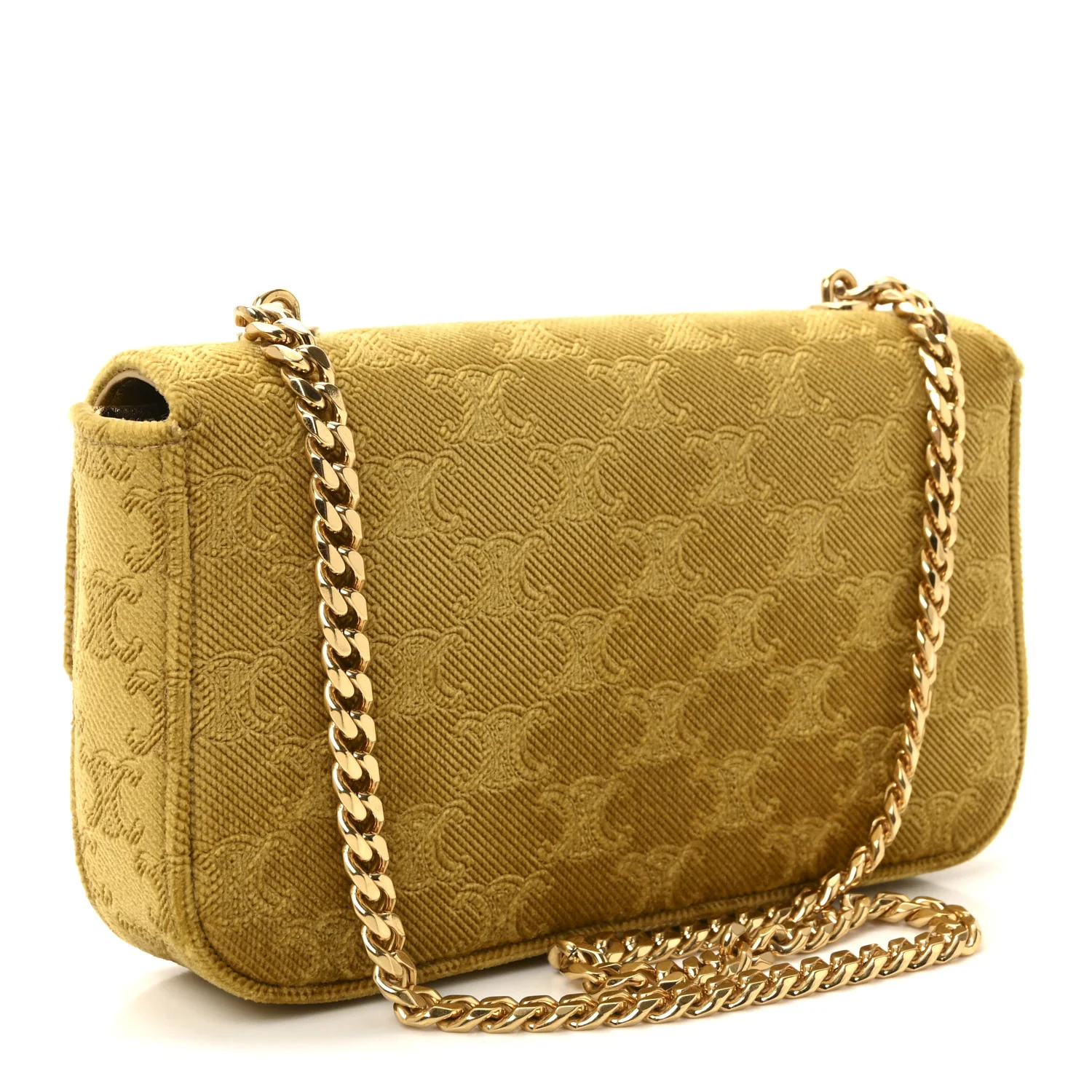 Velvet Triomphe Chain Shoulder Bag Gold - Image 3